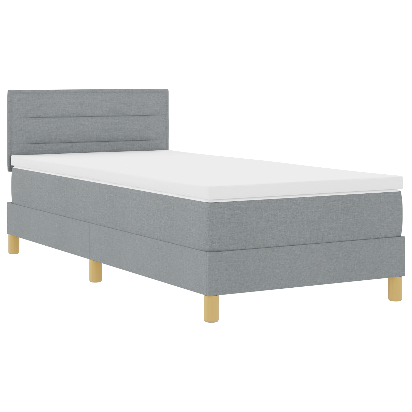Thumbnail - vidaXL Boxspringbett mit Matratze Hellgrau 100x200 cm Stoff