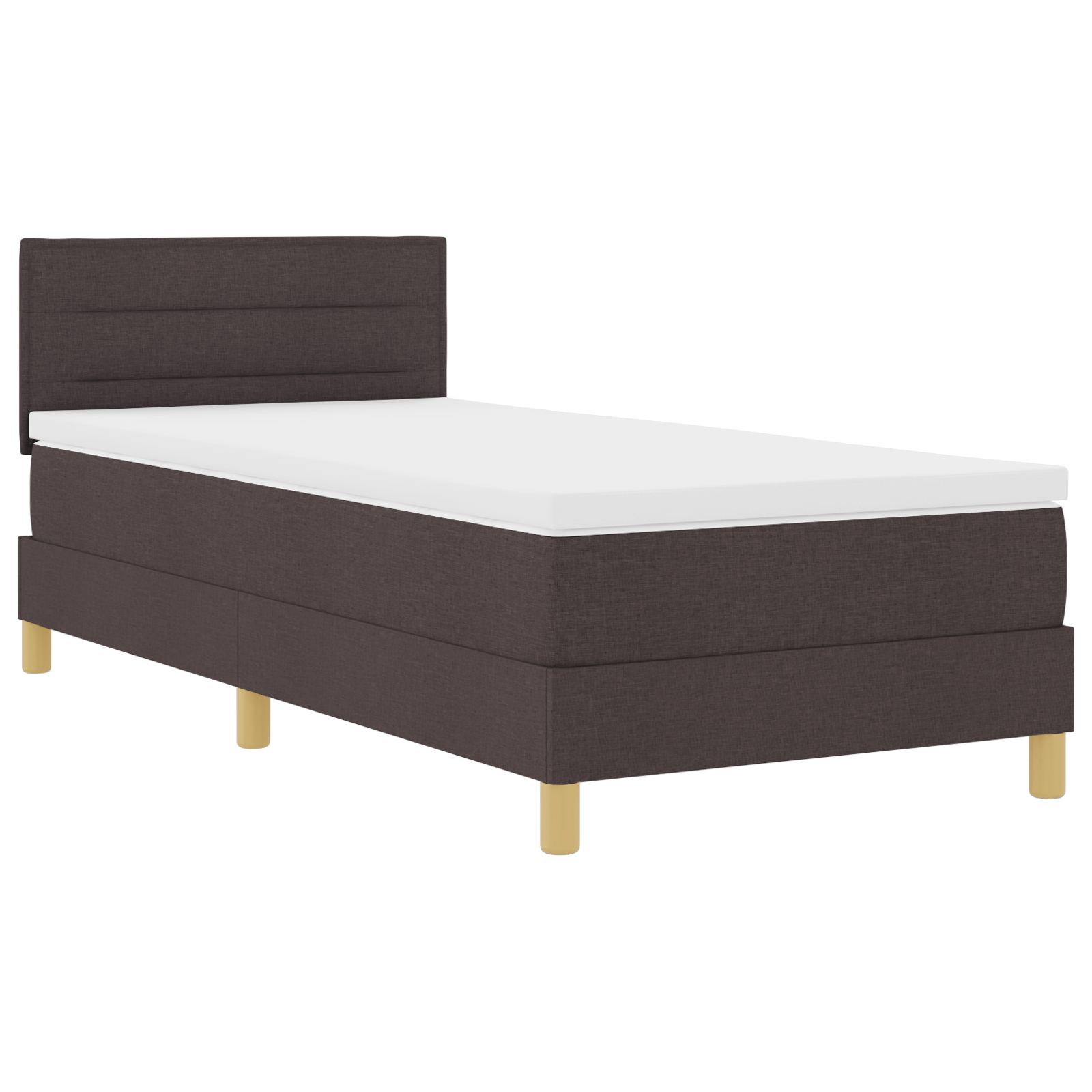 Thumbnail - vidaXL Boxspringbett mit Matratze Dunkelbraun 100x200 cm Stoff