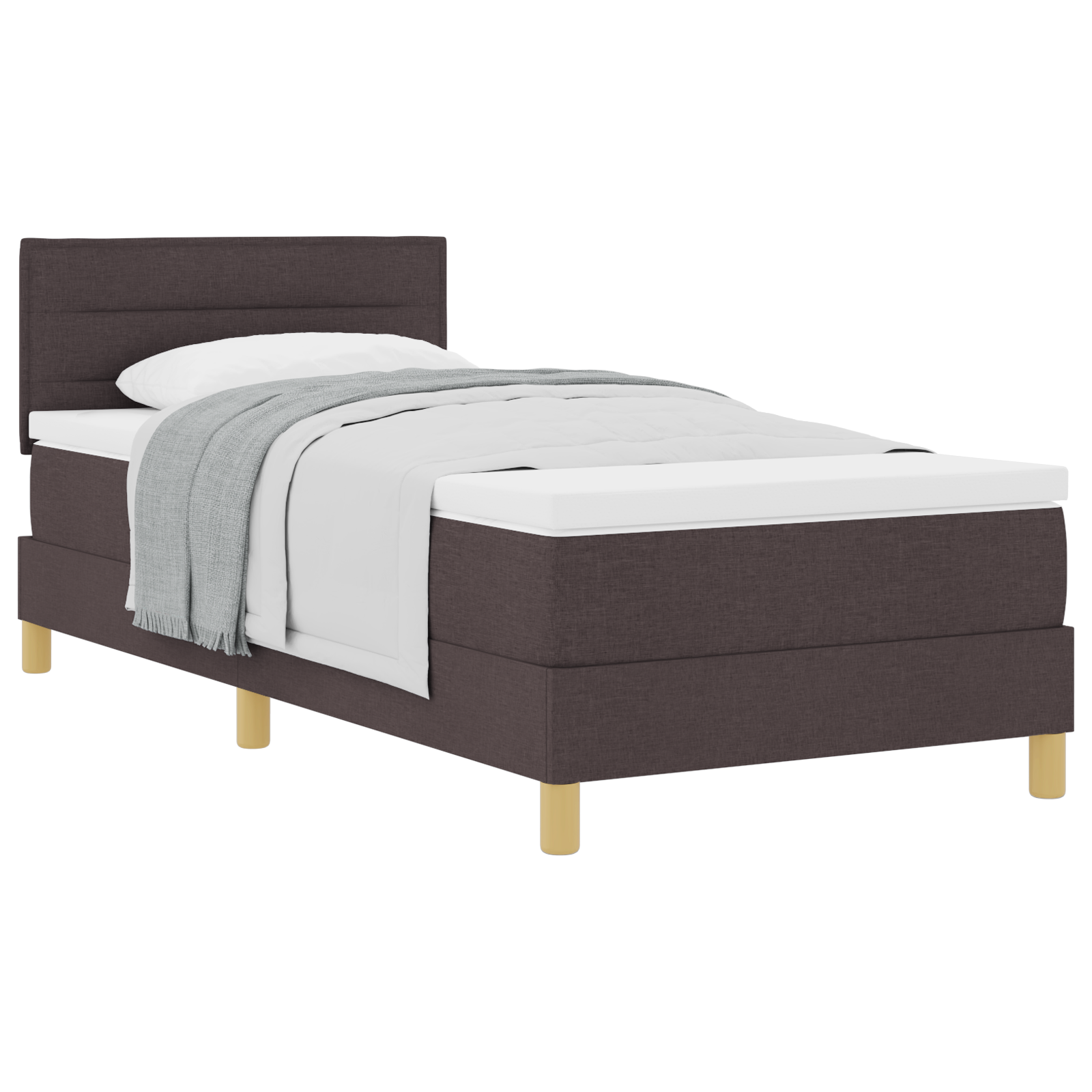 Thumbnail - vidaXL Boxspringbett mit Matratze Dunkelbraun 100x200 cm Stoff