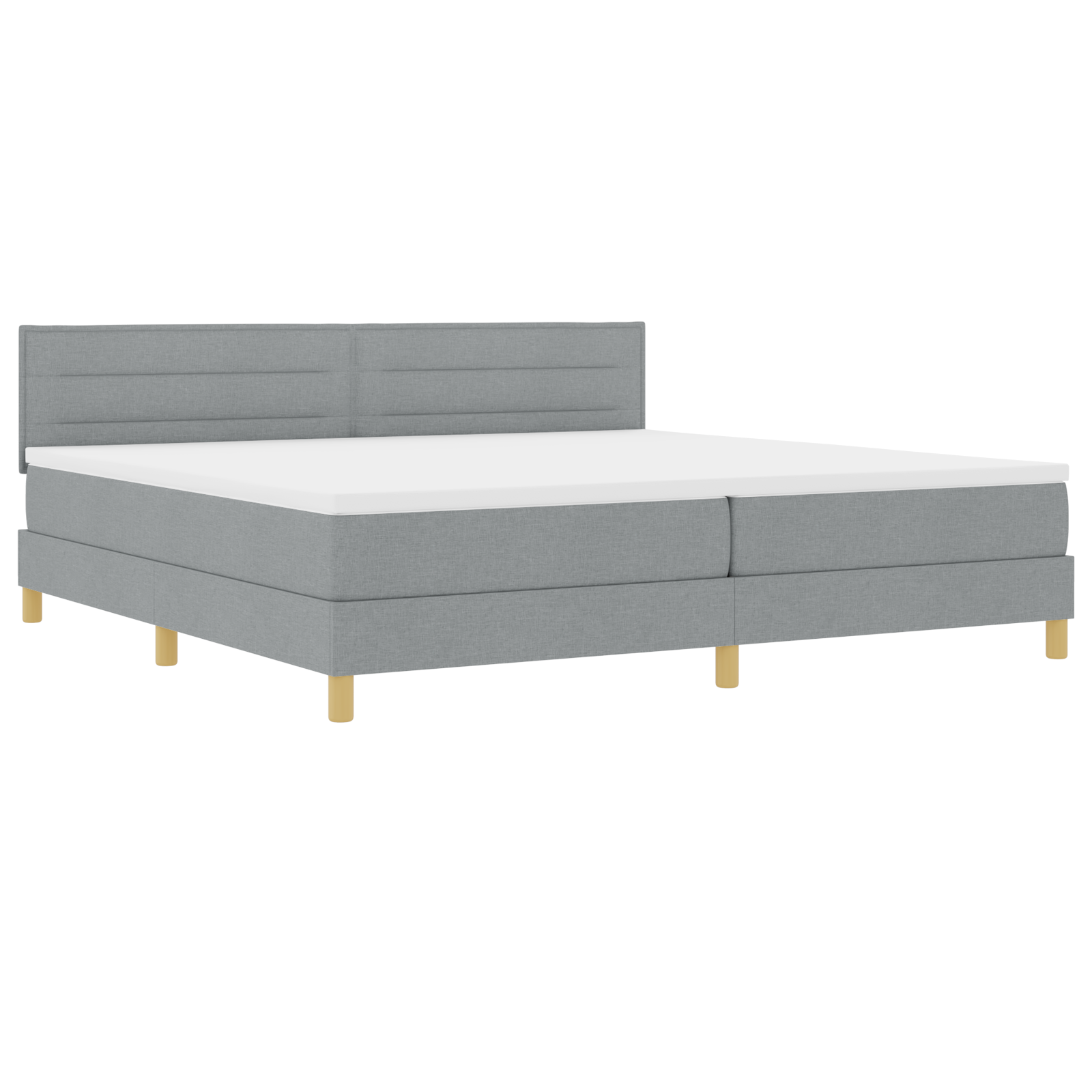 Thumbnail - vidaXL Boxspringbett mit Matratze Hellgrau 200x200 cm Stoff