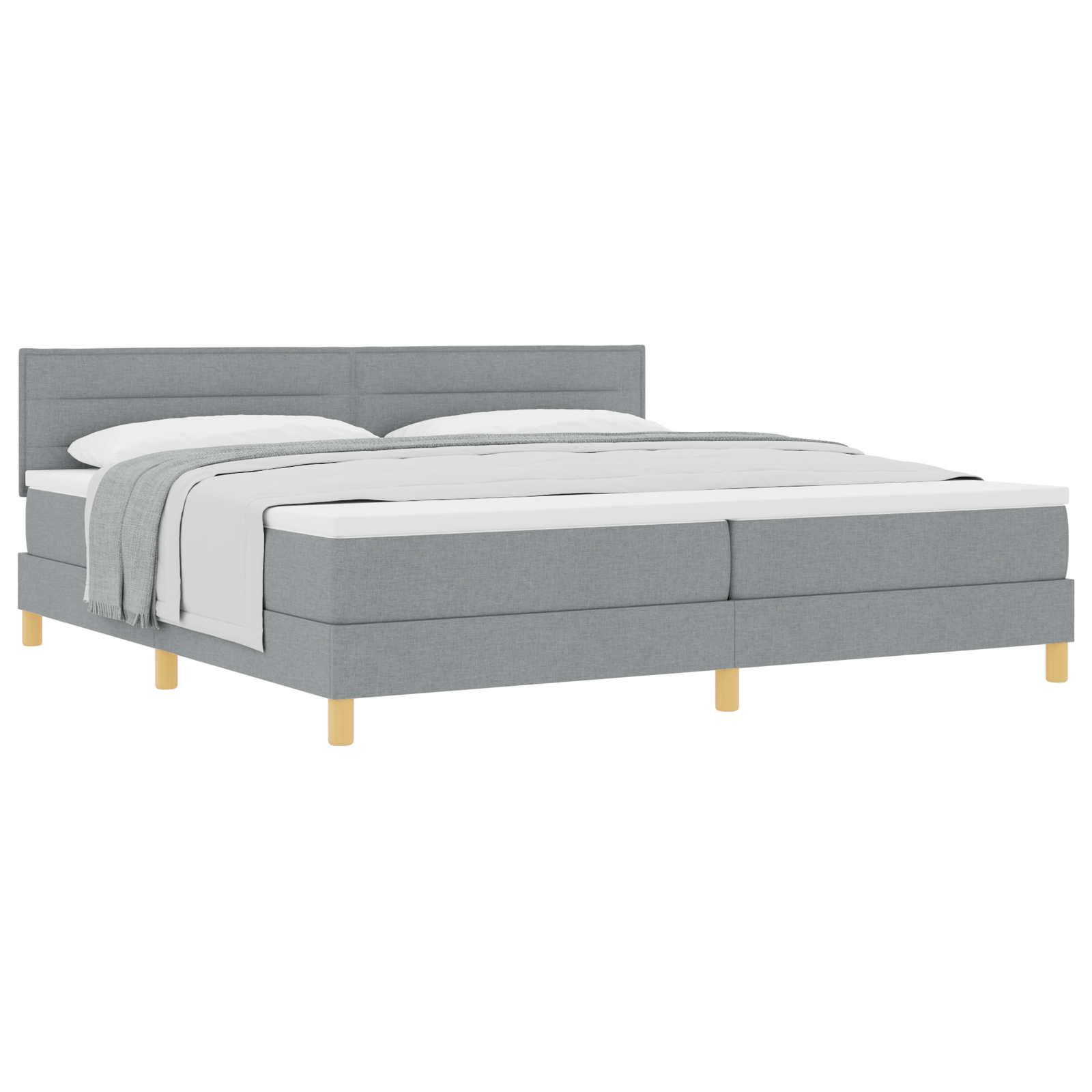 Thumbnail - vidaXL Boxspringbett mit Matratze Hellgrau 200x200 cm Stoff