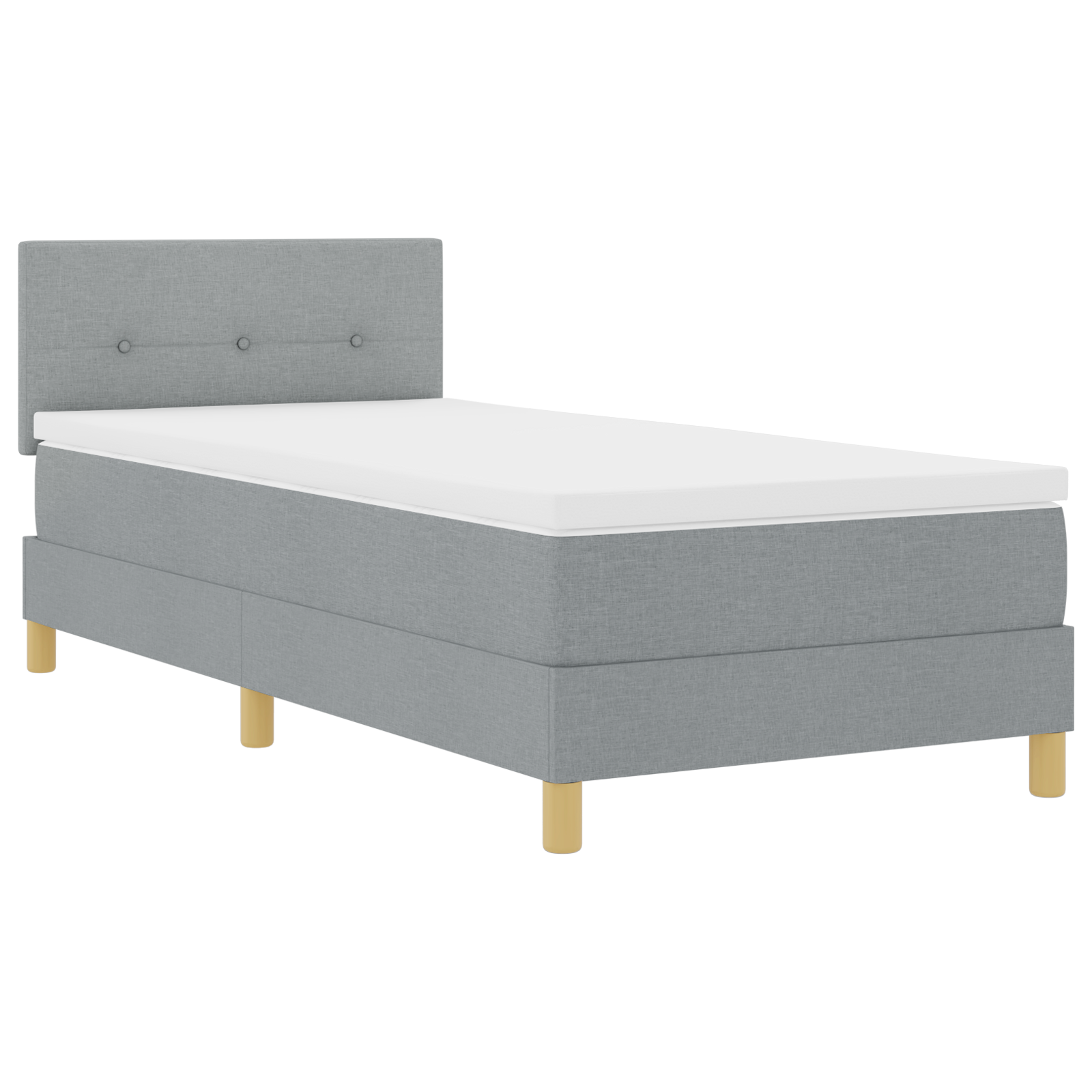 Thumbnail - vidaXL Boxspringbett mit Matratze Hellgrau 100x200 cm Stoff