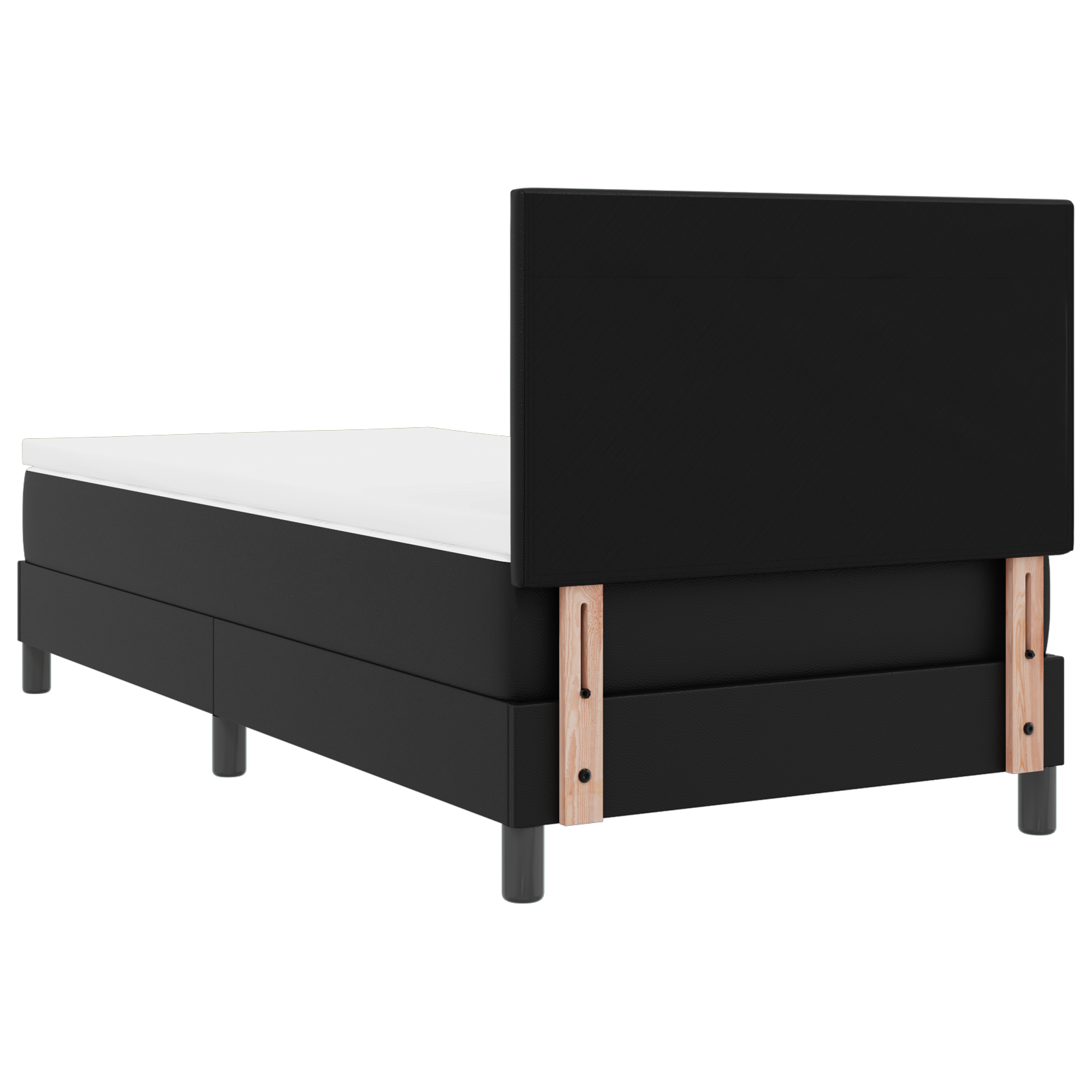 Box Spring Bed with Mattress Black Single Faux Leather - Image 10