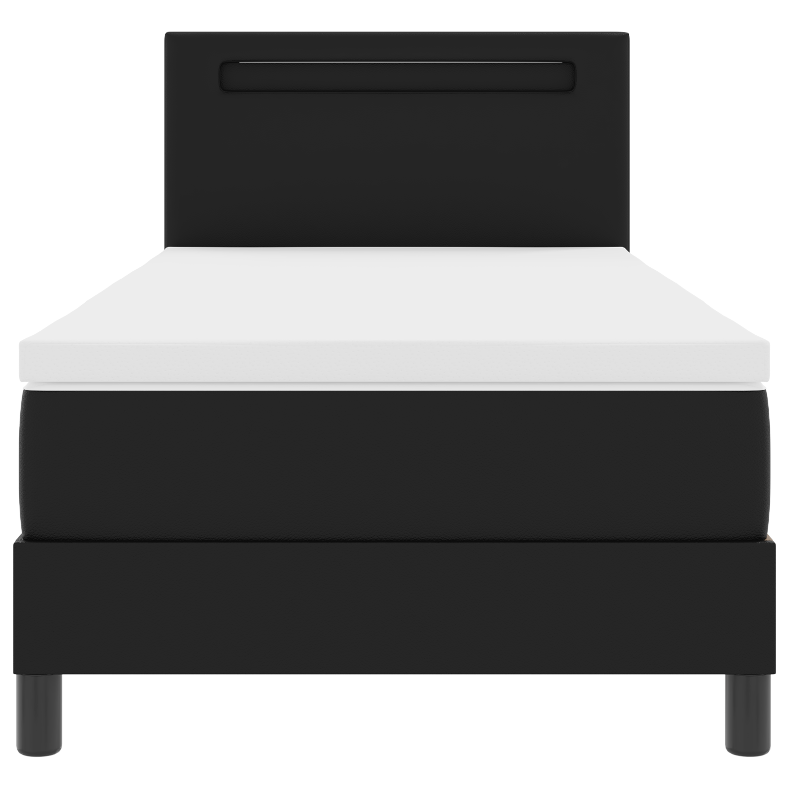 Box Spring Bed with Mattress Black Single Faux Leather - Image 8