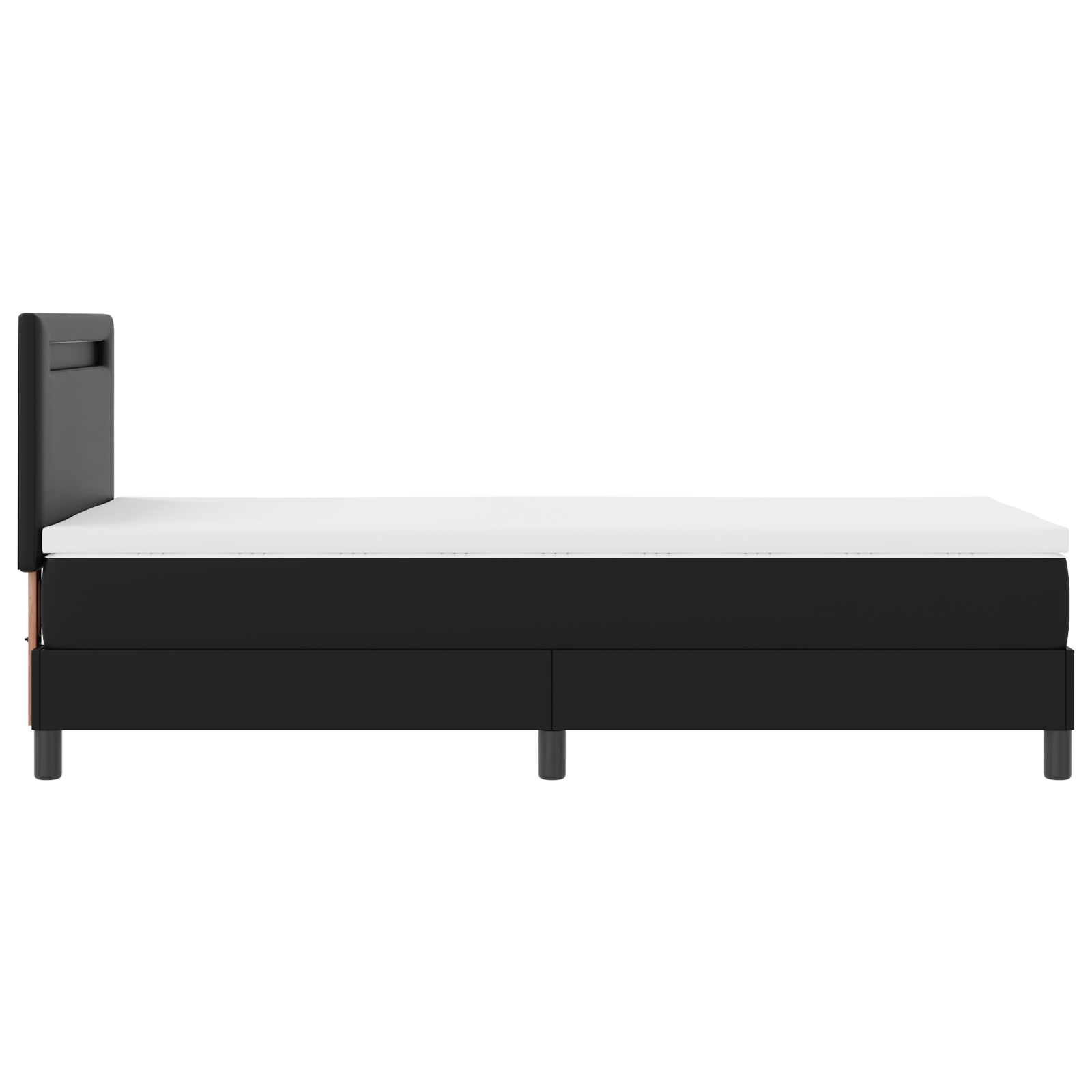 Box Spring Bed with Mattress Black Single Faux Leather - Image 9