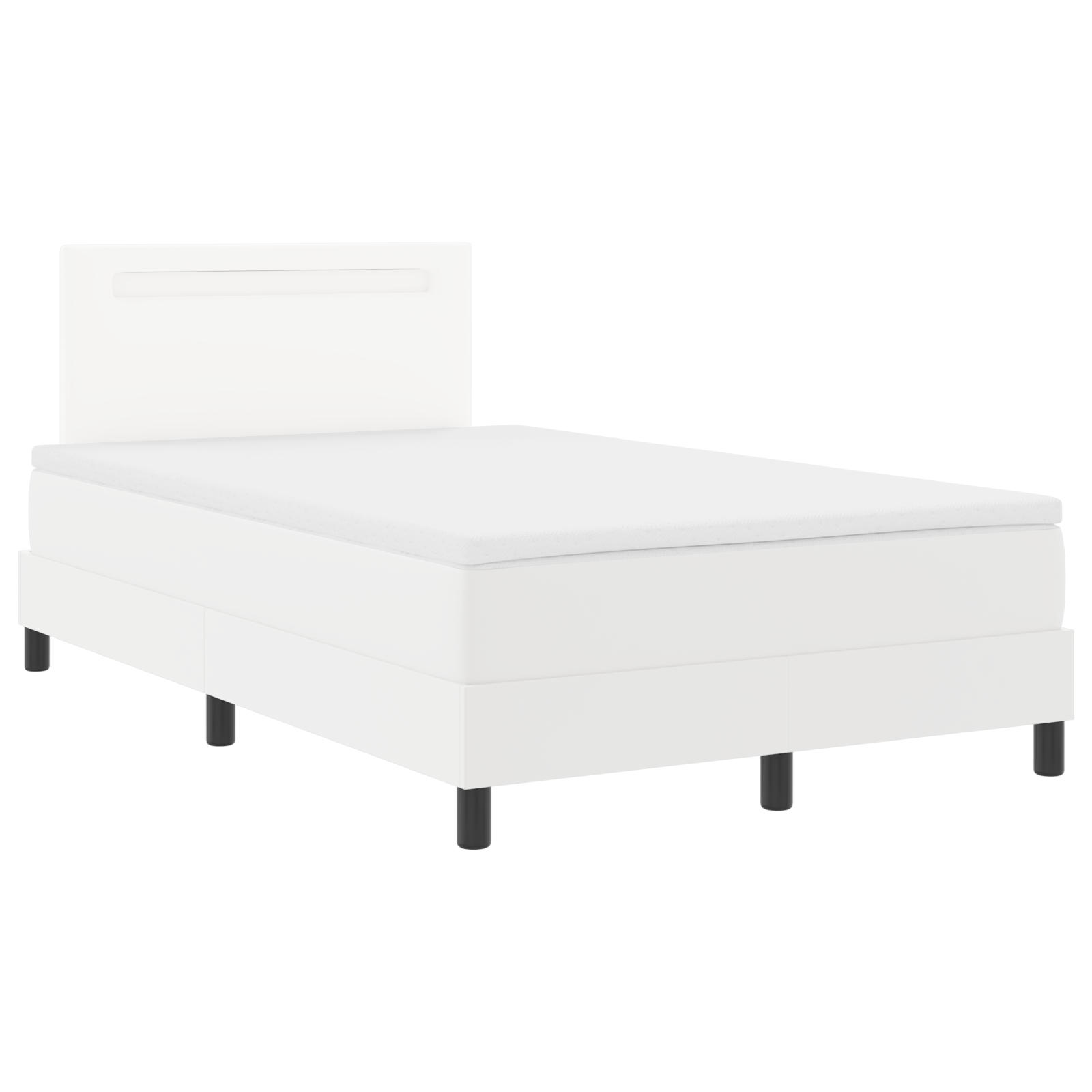 Boxspringbett mit Matratze Weiß Klein Doppel Schwarz – Bild 3