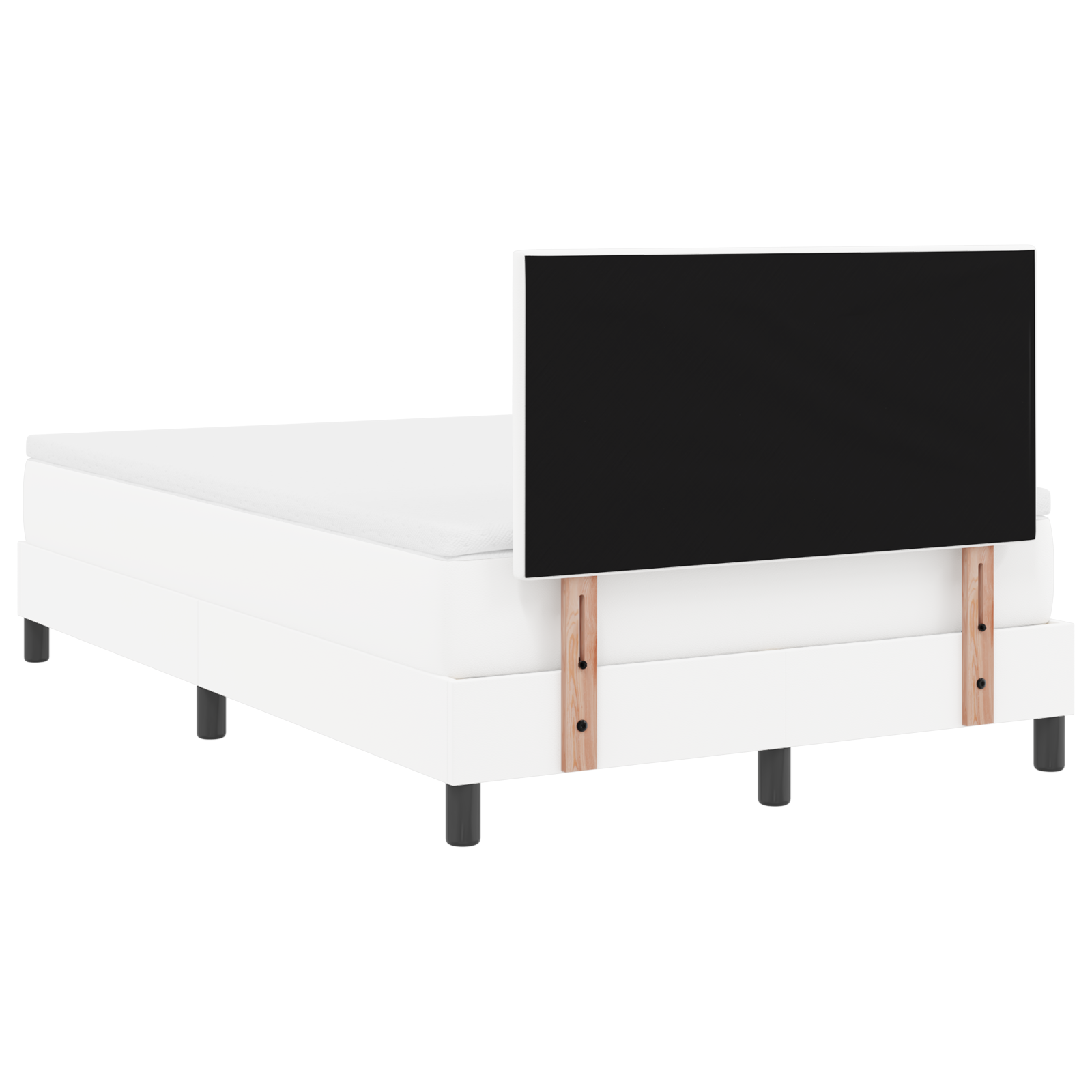 Boxspringbett mit Matratze Weiß Klein Doppel Schwarz – Bild 10