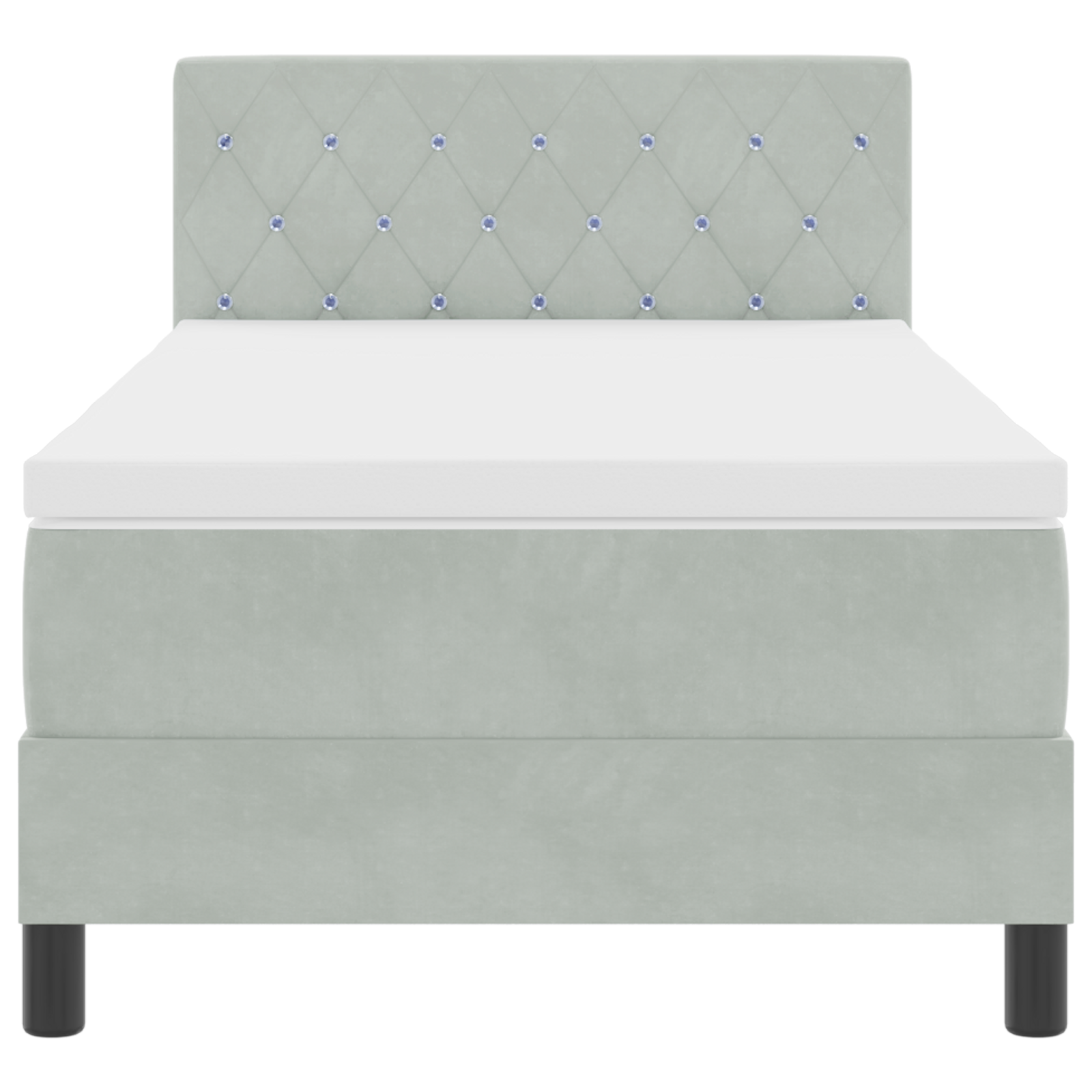 Čiužinio lova su čiužiniu Šviesiai pilka 100x200 cm Aksomas - Image 8