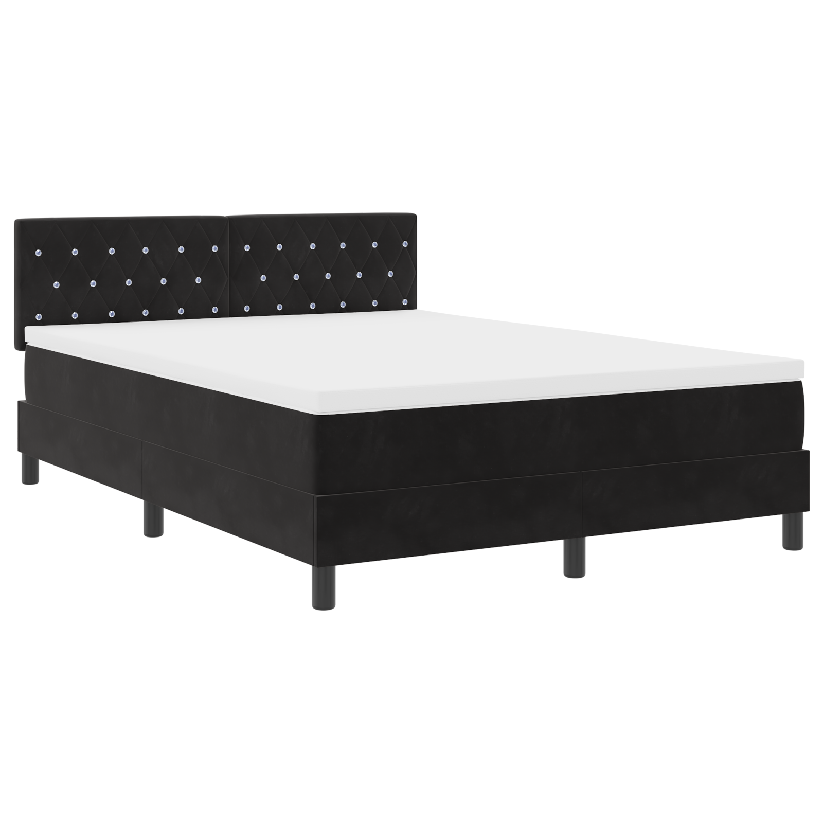 Thumbnail - vidaXL Boxspringbett mit Matratze Schwarz 160x200 cm Samt
