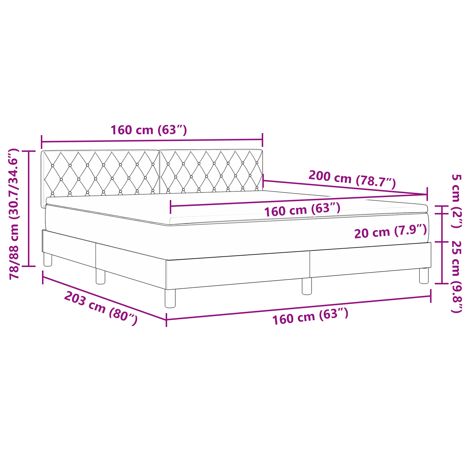 nuleidžiamoji lova su čiužiniu tamsiai žalia 160x200 cm veliūras - Image 11