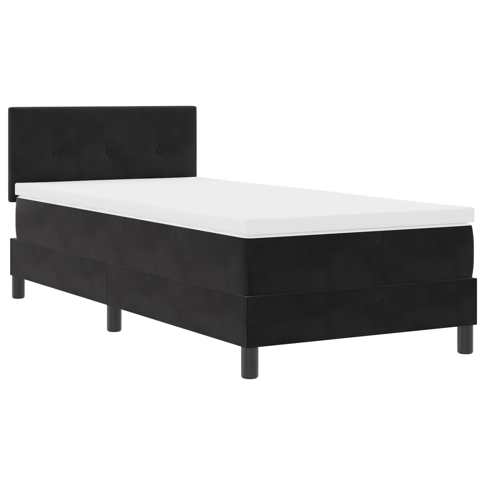 Box Spring lova su čiužiniu Juoda Viengule Aksominė - Image 3