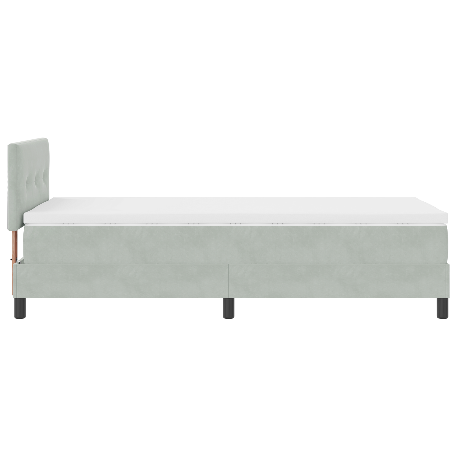Lova su čiužiniu Šviesiai pilka 90x200 cm Aksomas - Image 9