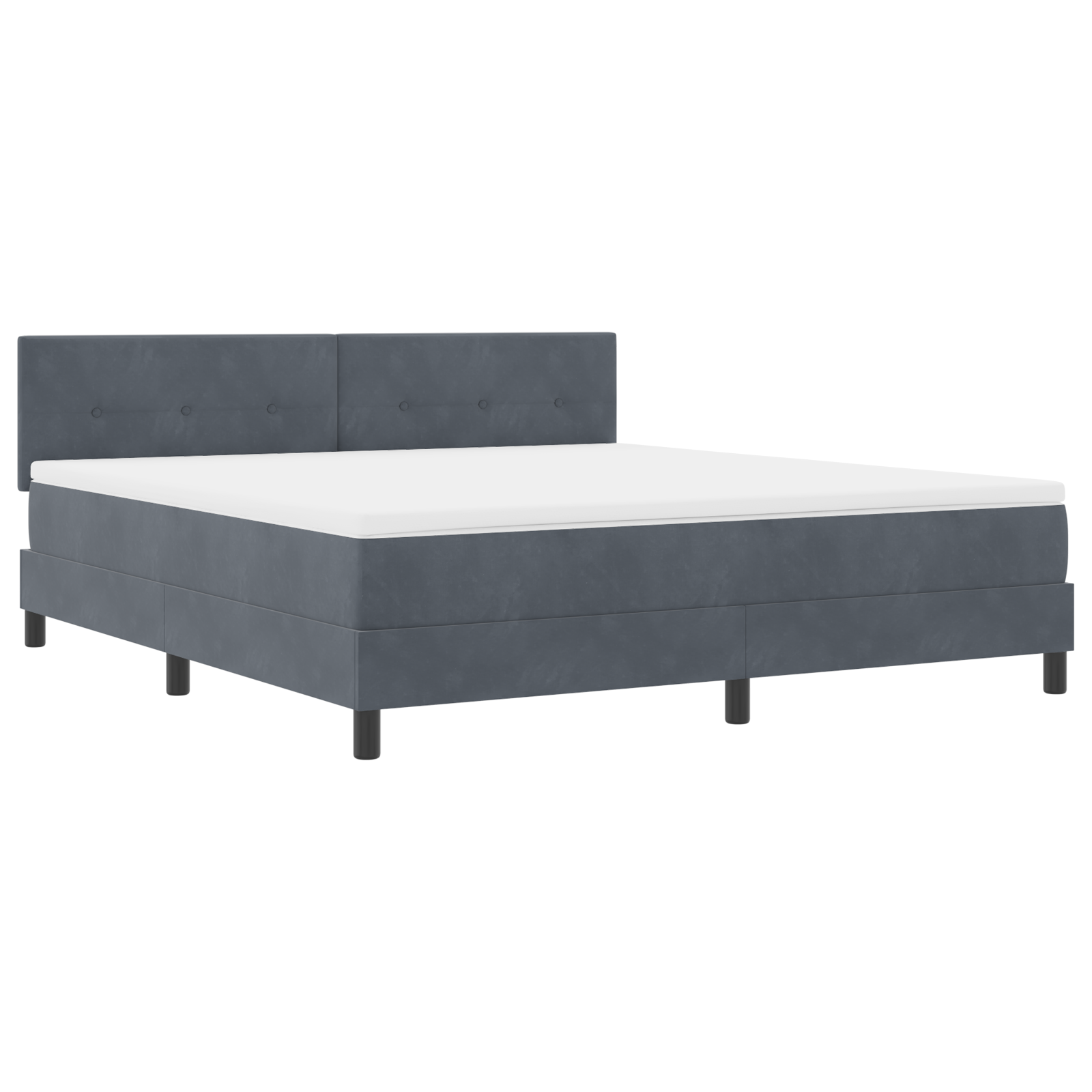 Box Spring Lovos su Čiužiniu Tamsiai Pilka Super Karališka Aksomas - Image 3