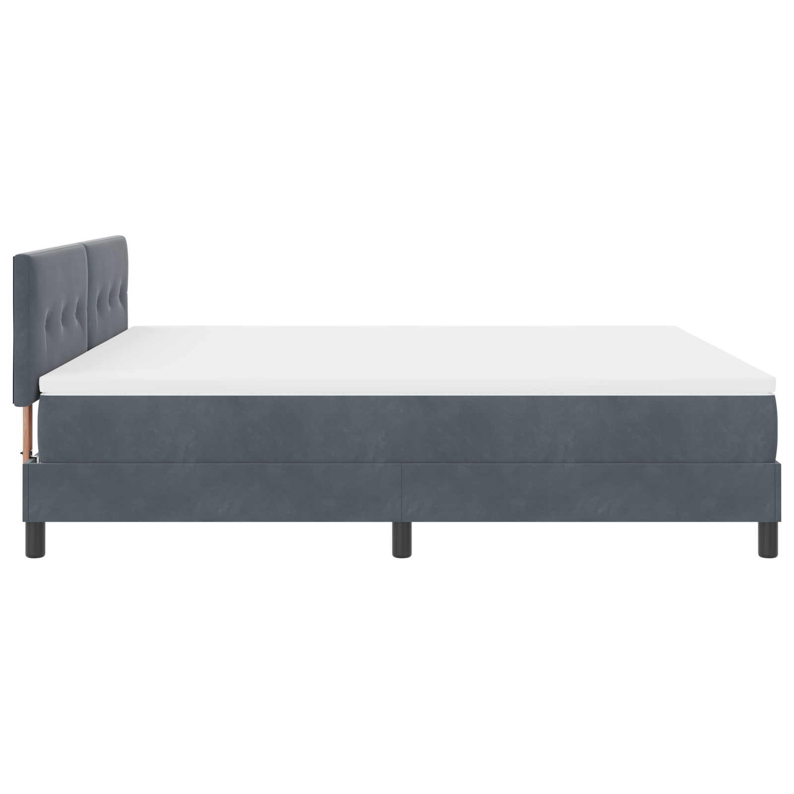 Box Spring Lovos su Čiužiniu Tamsiai Pilka Super Karališka Aksomas - Image 9