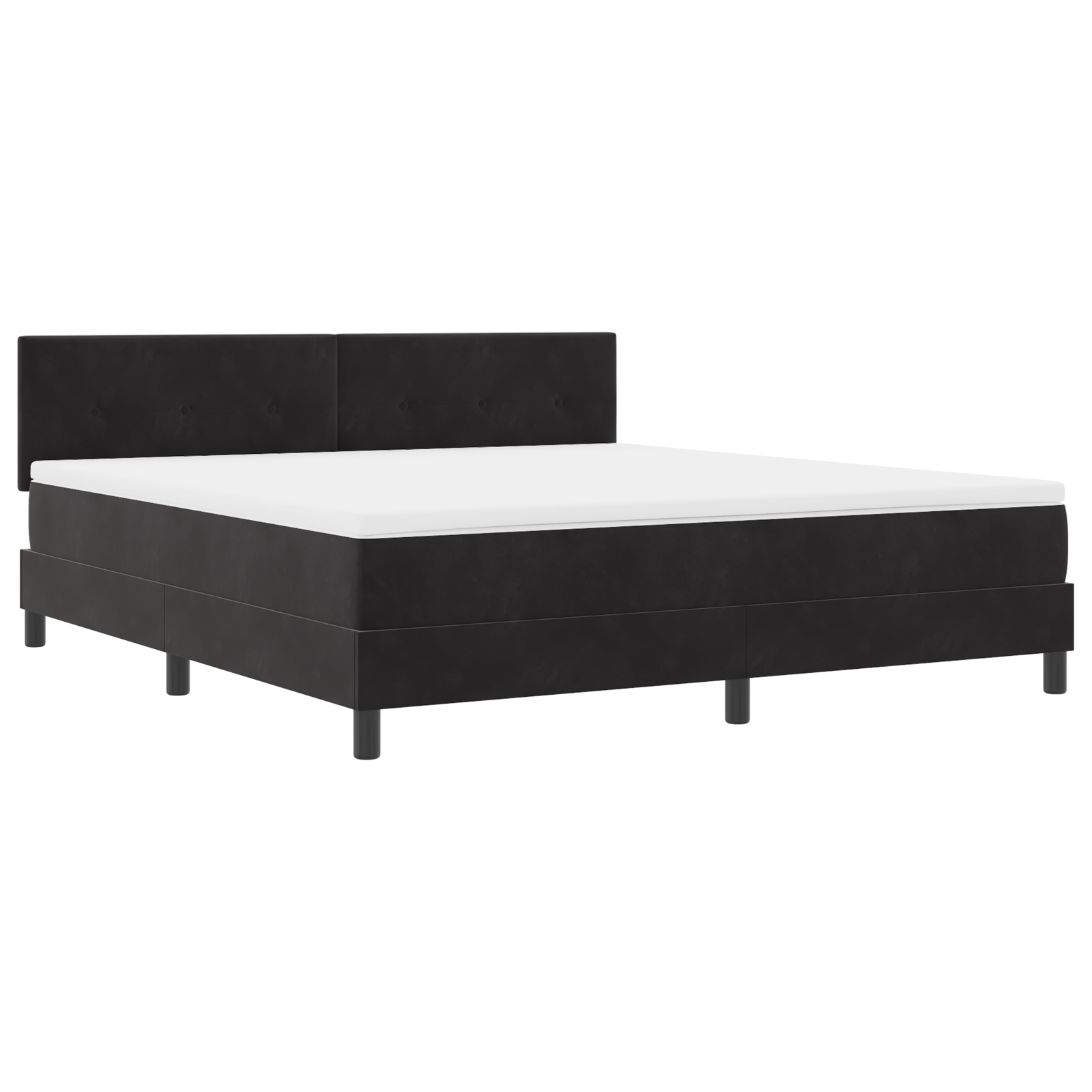 Box Spring lova su čiužiniu juoda super king velveto - Image 3