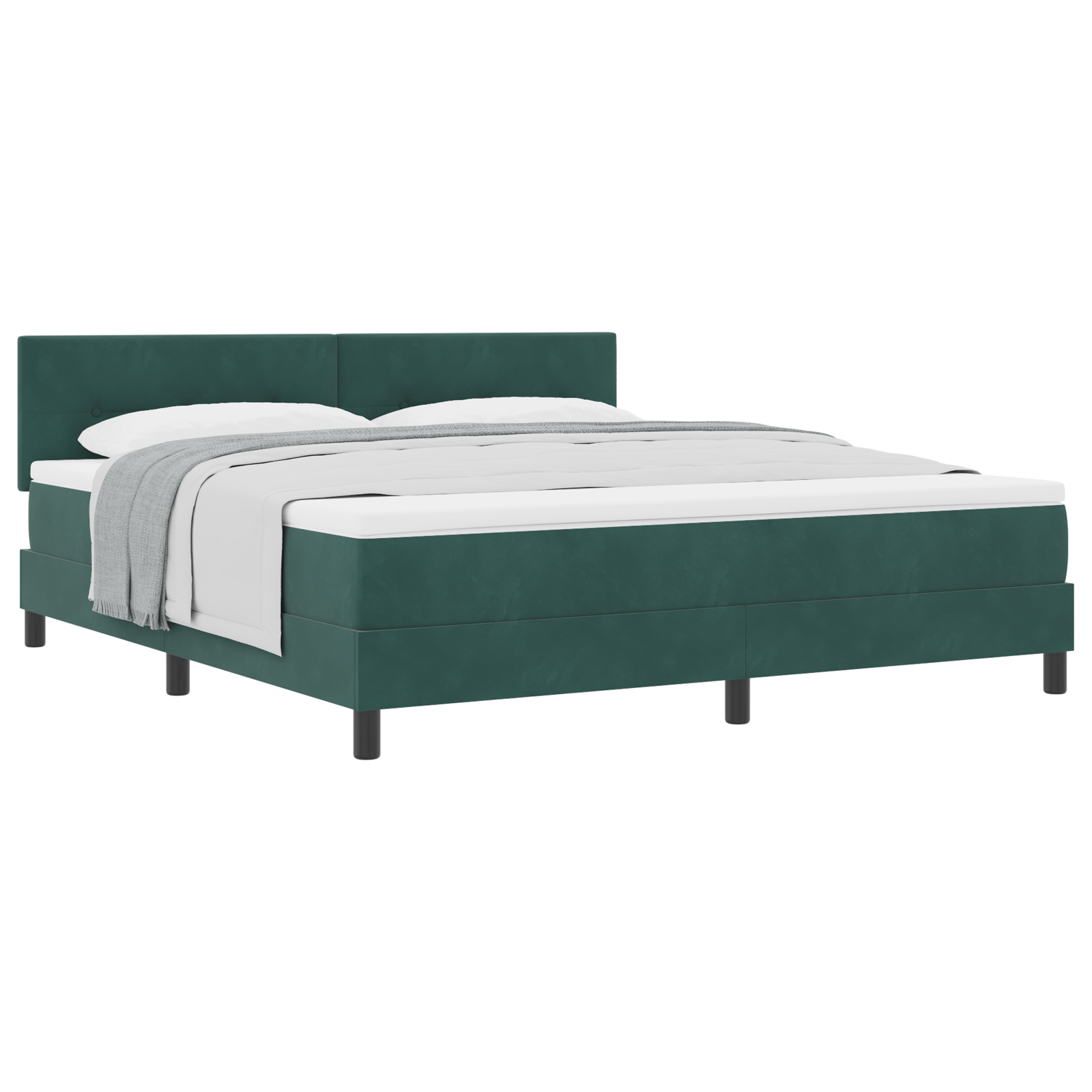 Thumbnail - vidaXL Boxspringbett mit Matratze Dunkelgrün Samt