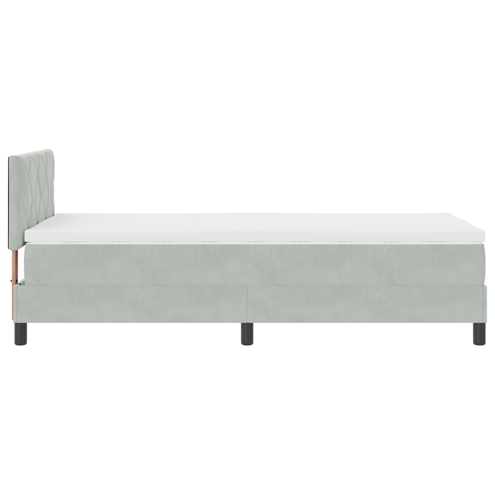 Box Spring lova su čiužiniu Šviesiai pilka 100x200 cm Aksomas - Image 9