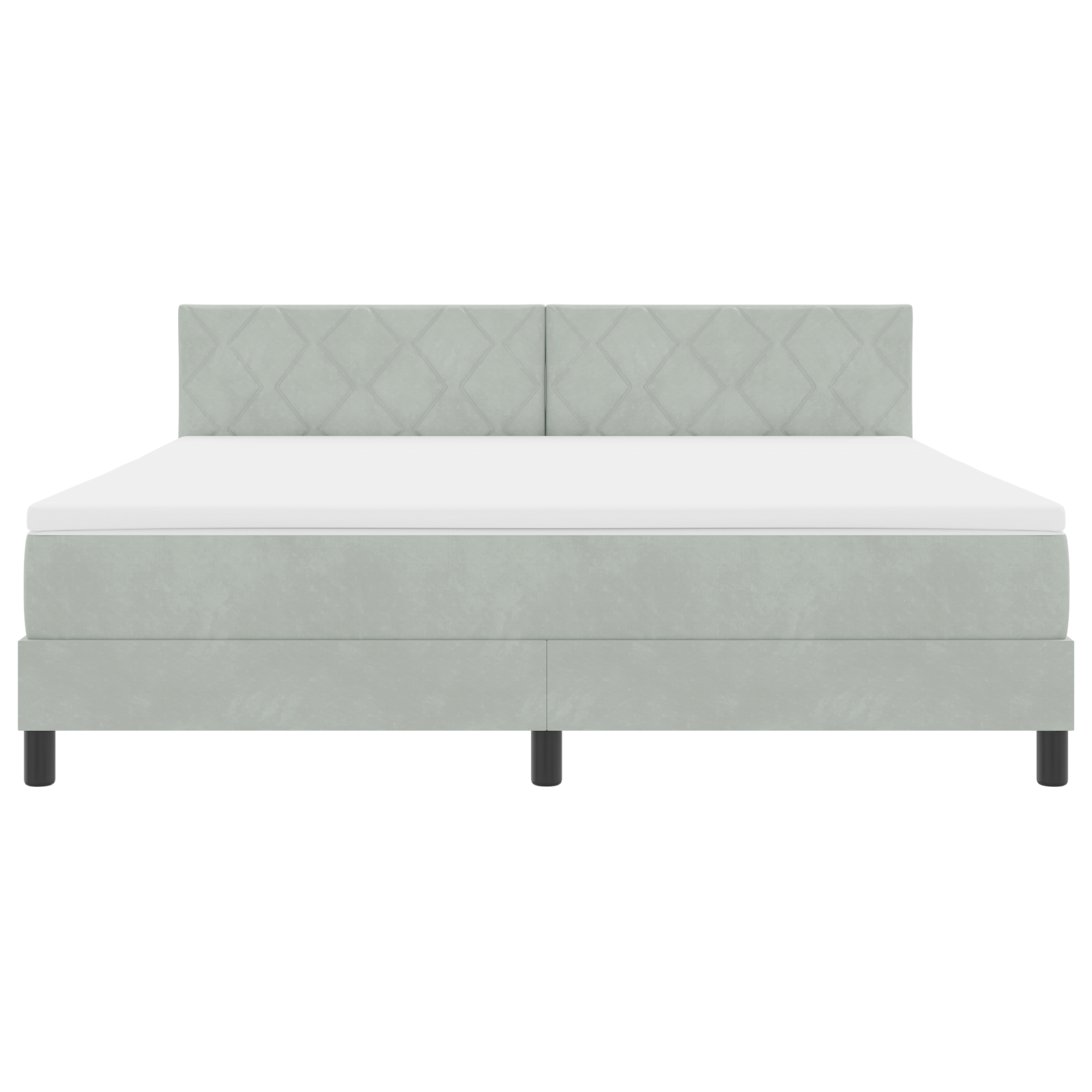 Lovos pagrindas su čiužiniu Šviesiai pilka Super King Aksomas - Image 8