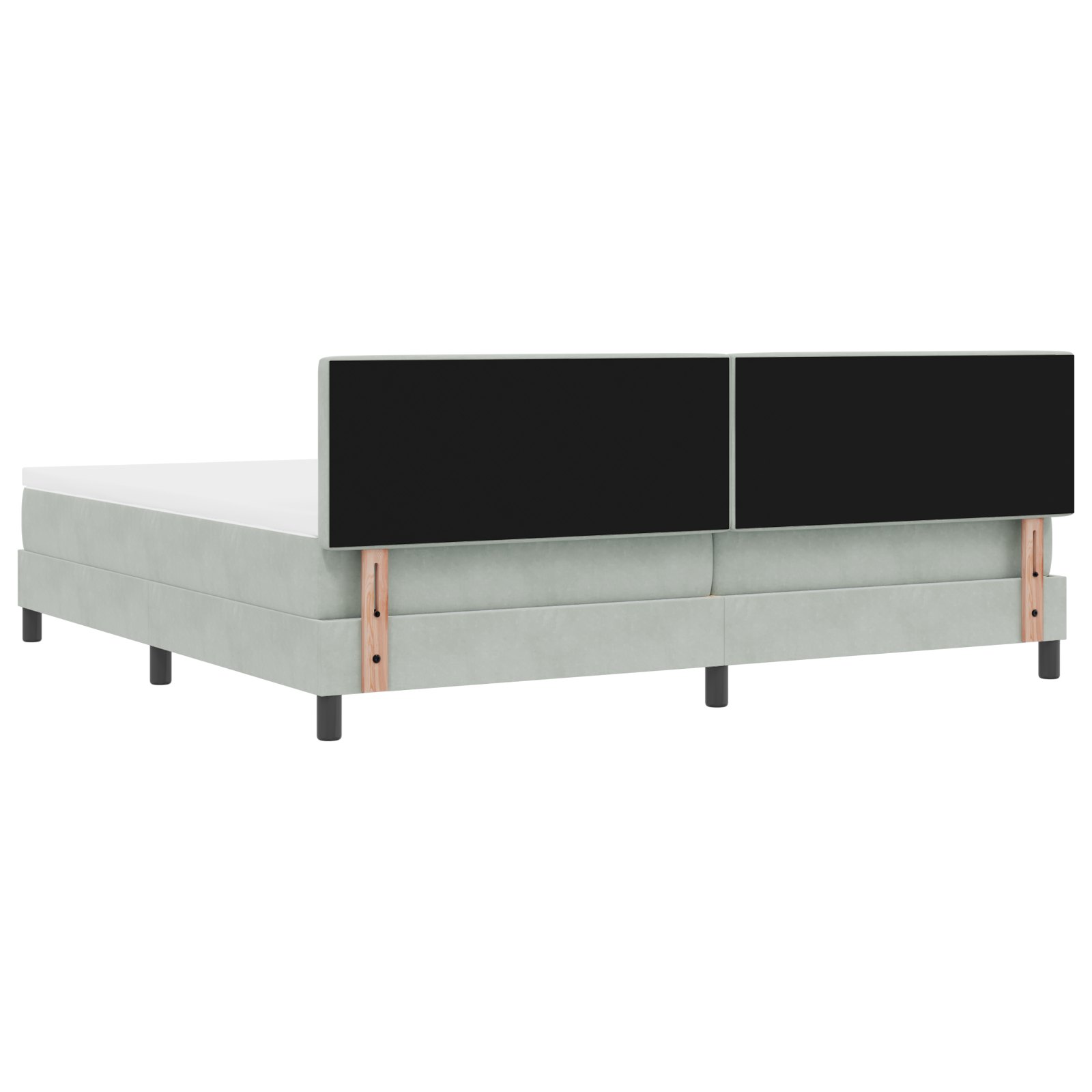 Čiužinys su apatine lova Šviesiai pilka 200x200 cm Aksomas - Image 10