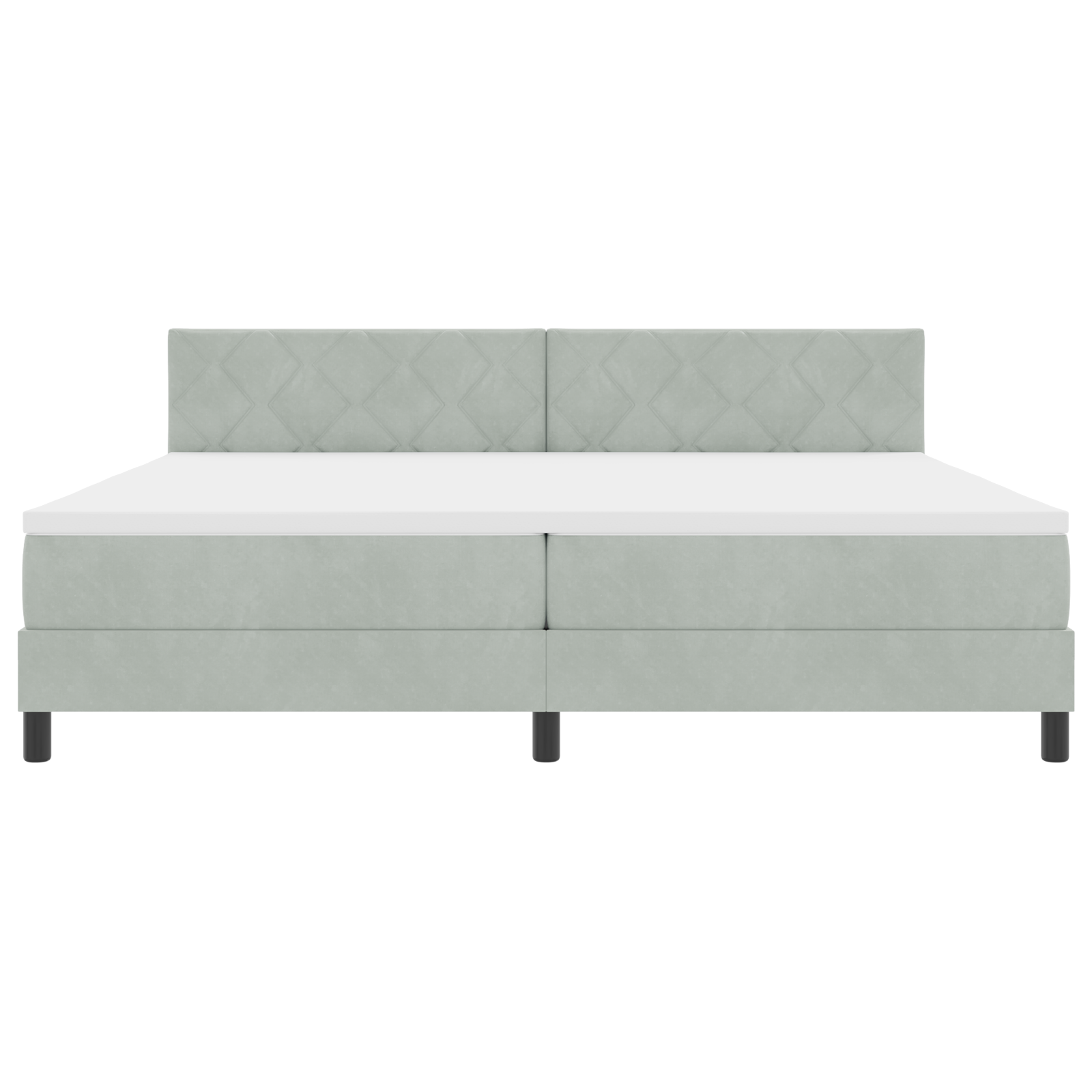 Čiužinys su apatine lova Šviesiai pilka 200x200 cm Aksomas - Image 8
