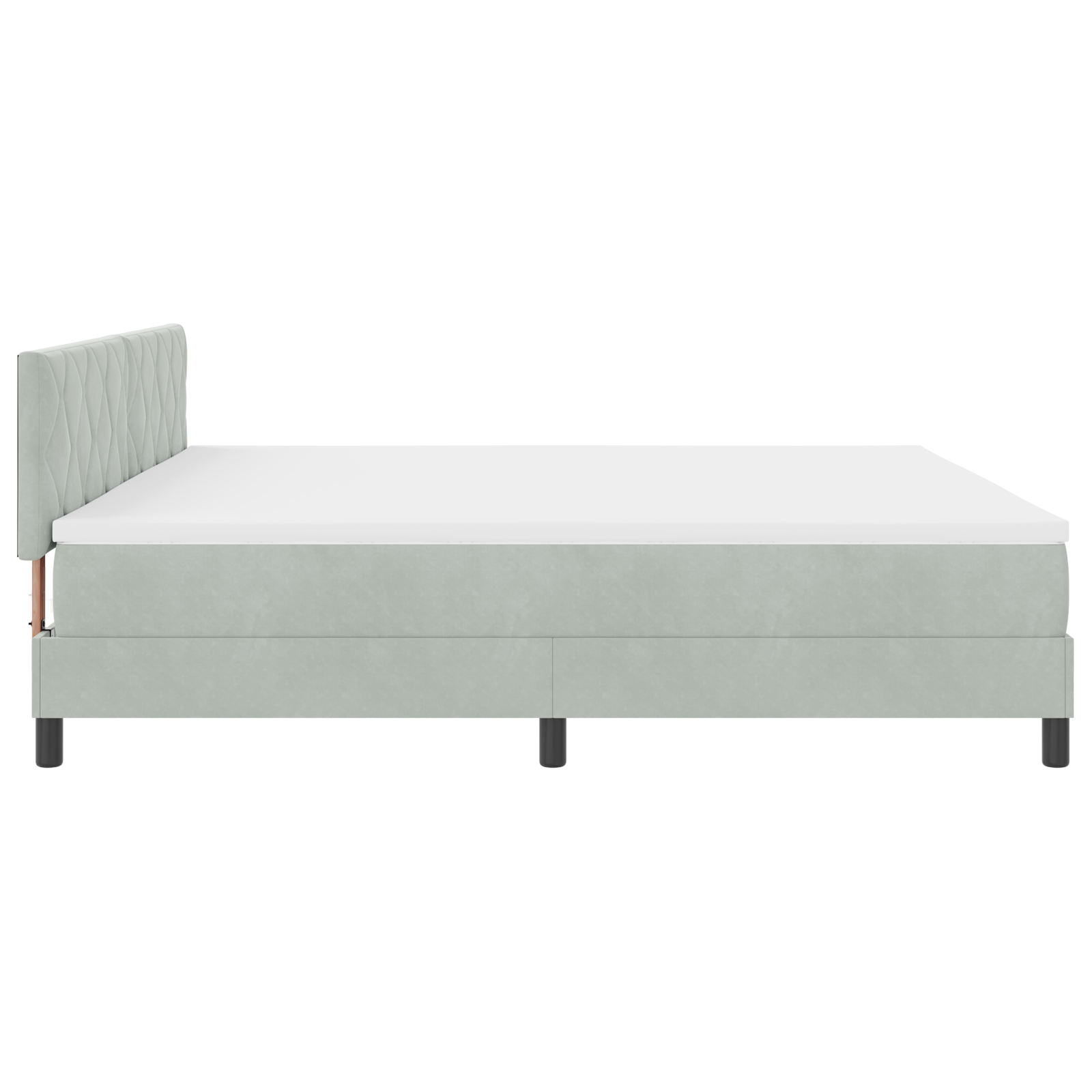 Čiužinys su apatine lova Šviesiai pilka 200x200 cm Aksomas - Image 9