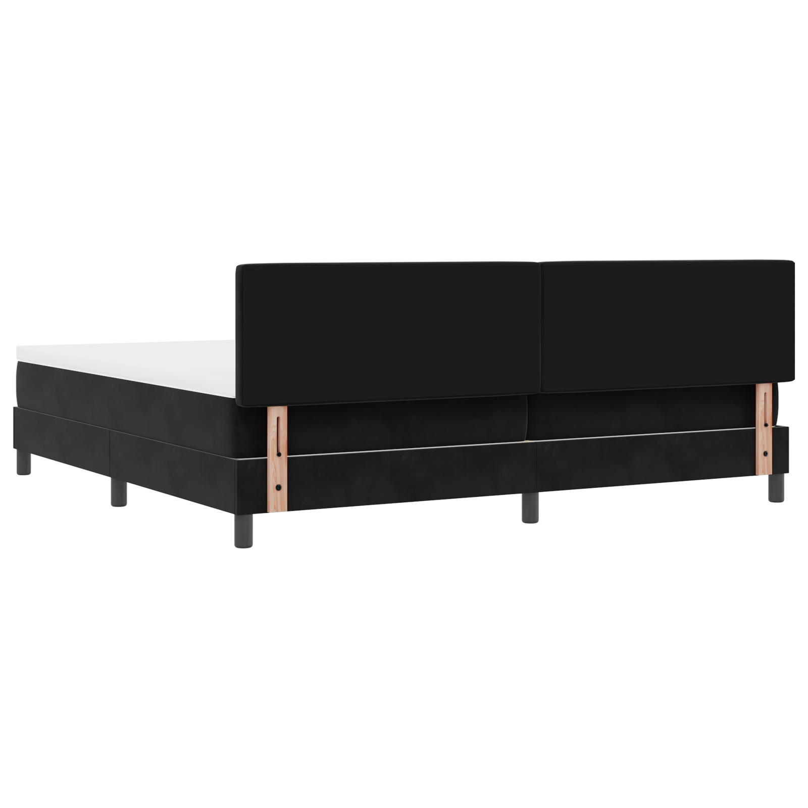Boksinė lova su čiužiniu Juoda 200x200 cm Aksomas - Image 10