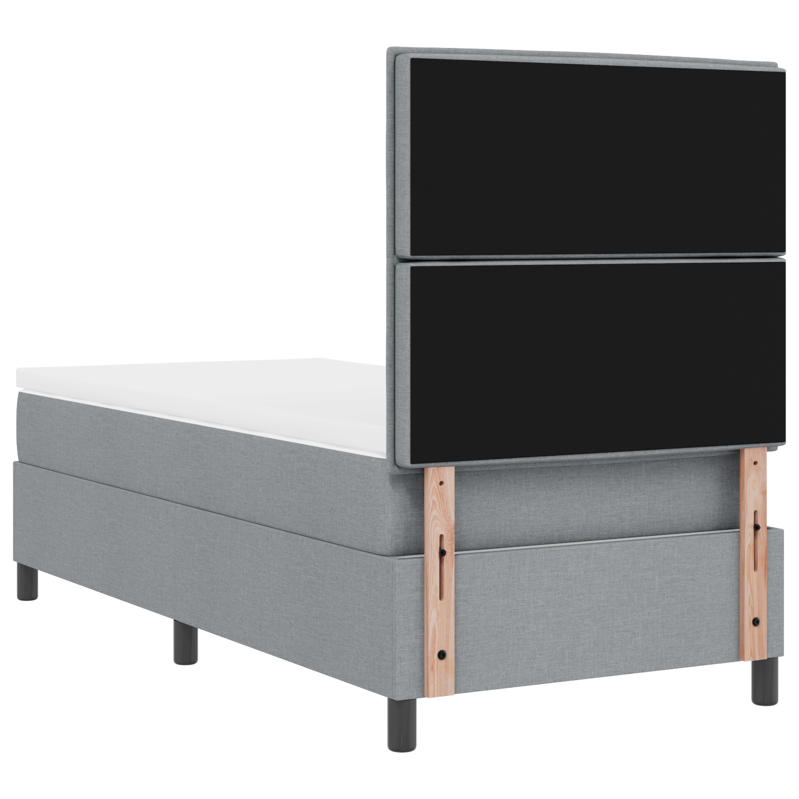 Dėžės spyruoklių lova su čiužiniu Šviesiai pilka 80x200 cm Audinys - Image 10