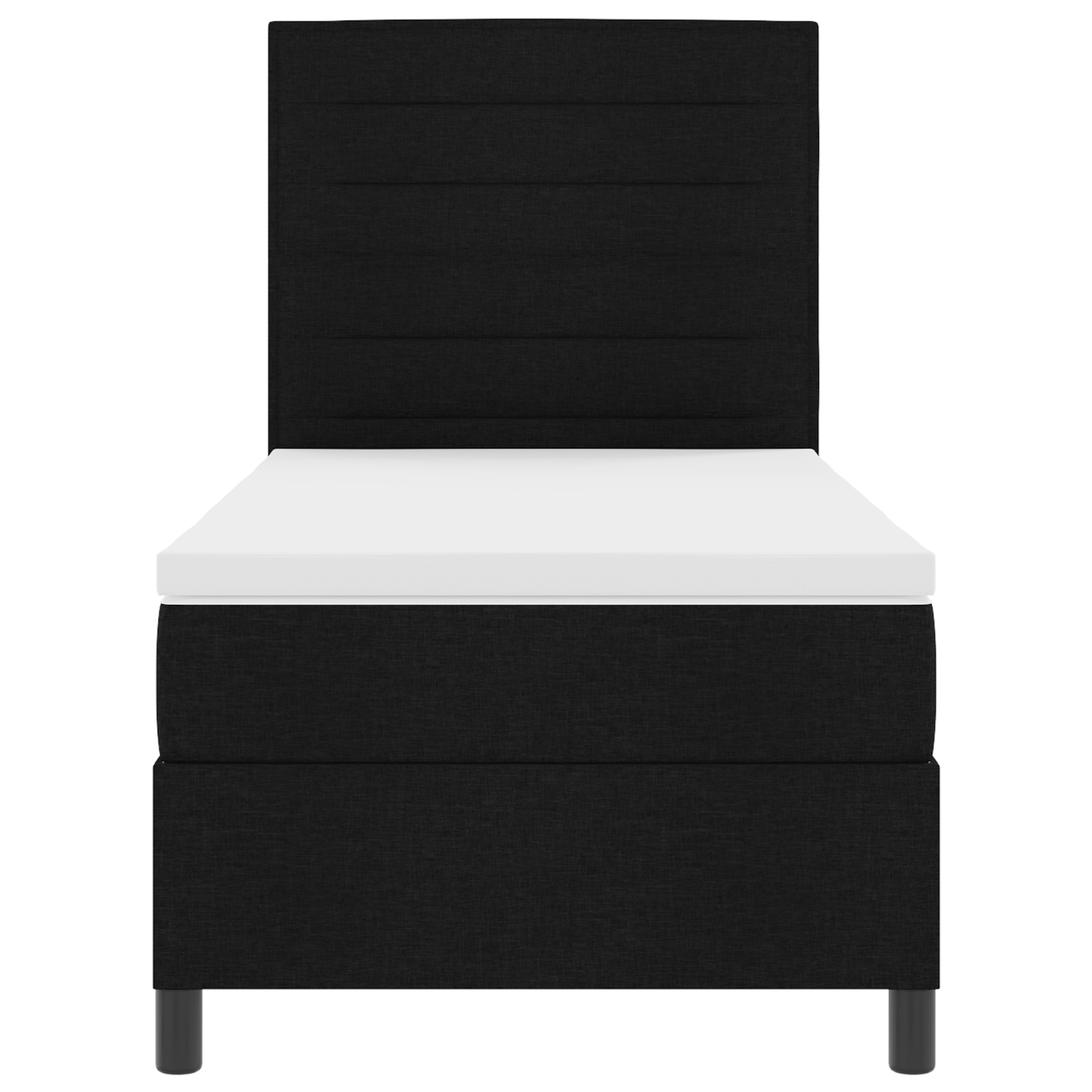 juoda miegamojo lova su čiužiniu 80x200 cm audinys - Image 8