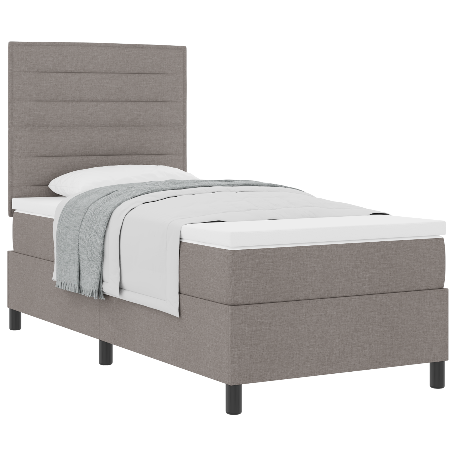 Box Spring Bed with Mattress Taupe 80x200 cm Fabric - Image 2