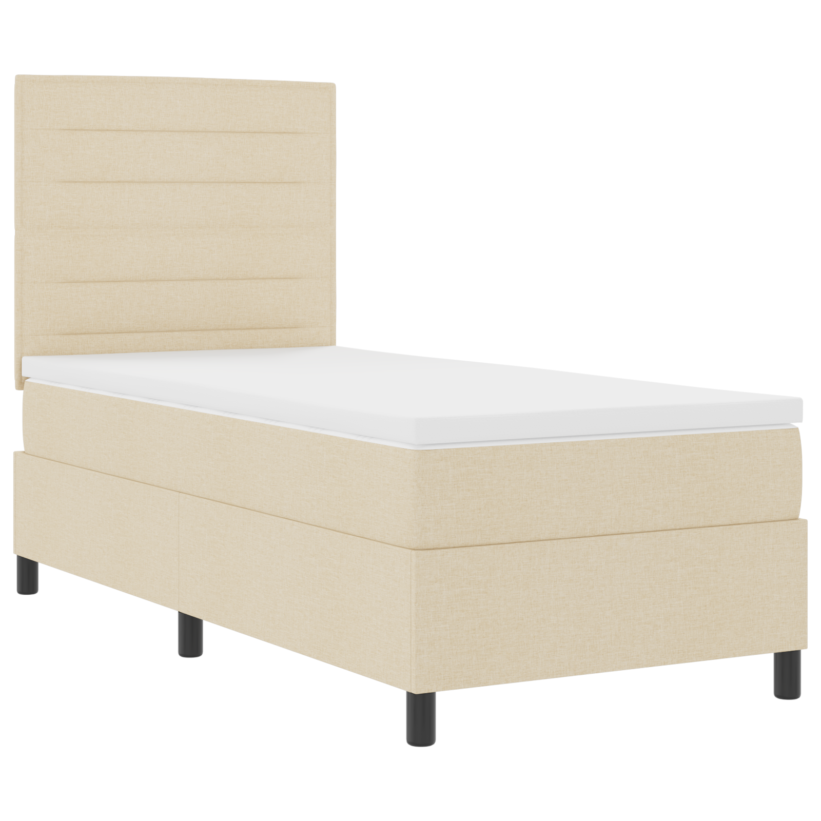 Box Spring Bed with Mattress Cream 80x200 cm Fabric - Image 6
