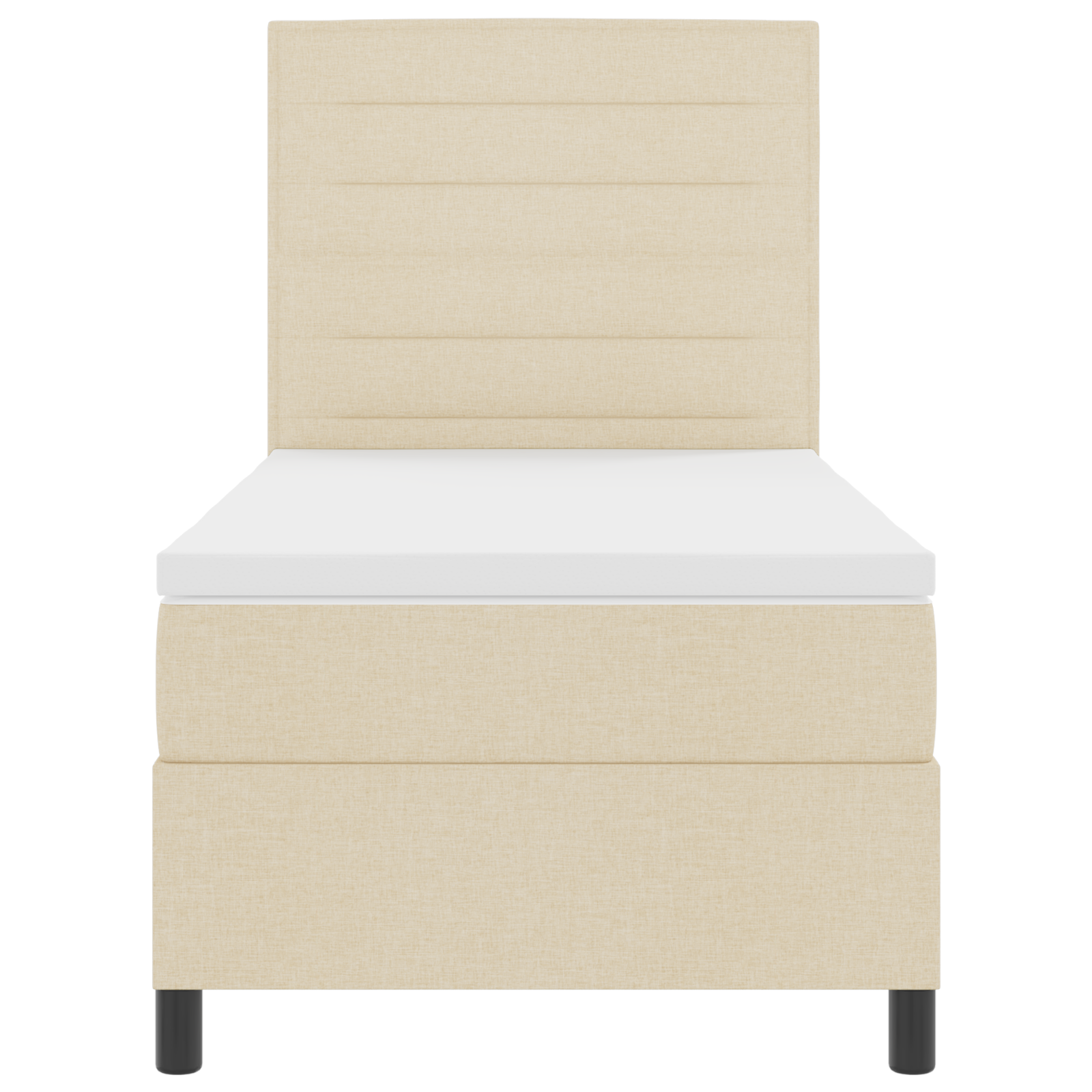 Box Spring Bed with Mattress Cream 80x200 cm Fabric - Image 8