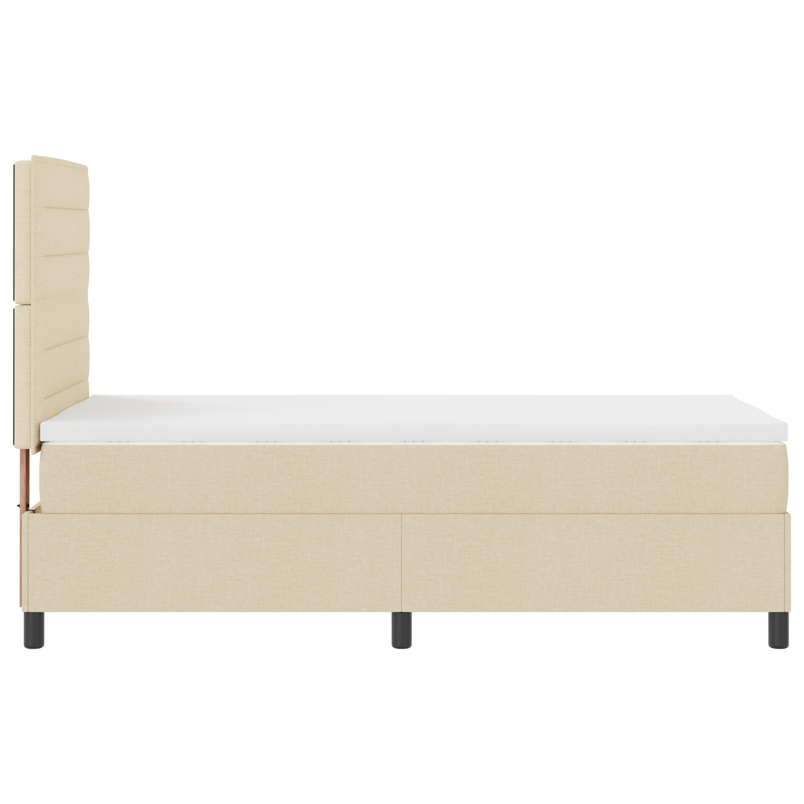 Box Spring Bed with Mattress Cream 80x200 cm Fabric - Image 9
