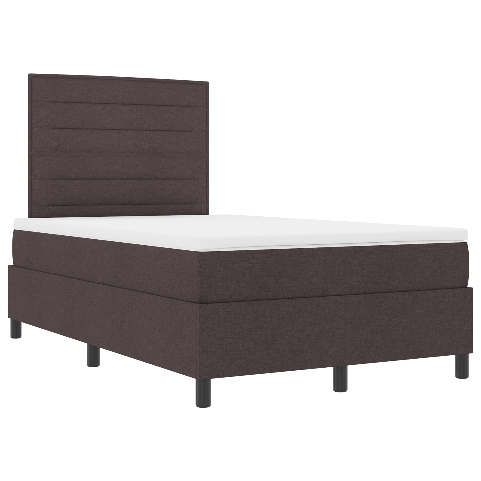 Boxspringbett mit Matratze Dunkelbraun Klein-Doppelstoff – Bild 6