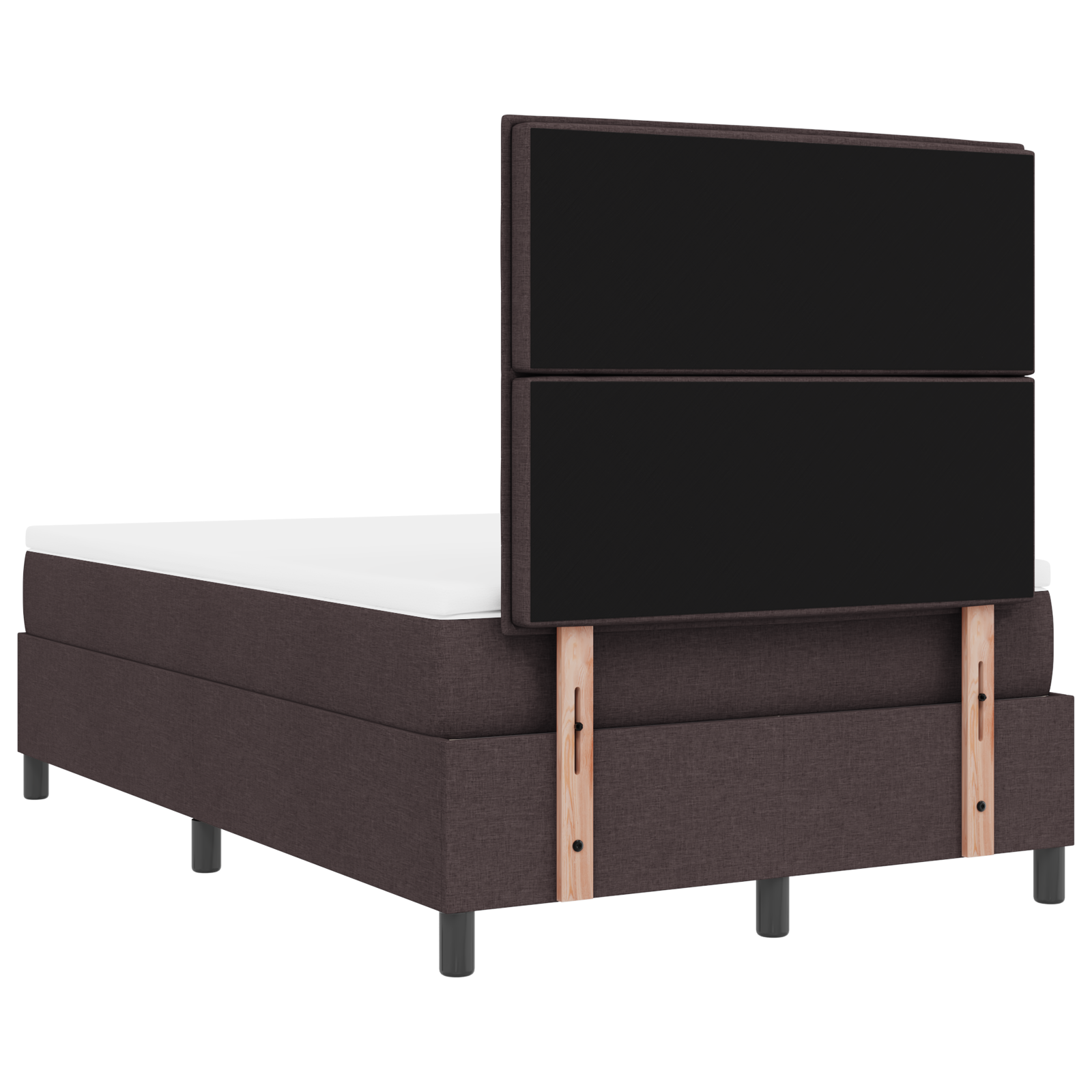 Boxspringbett mit Matratze Dunkelbraun Klein-Doppelstoff – Bild 10