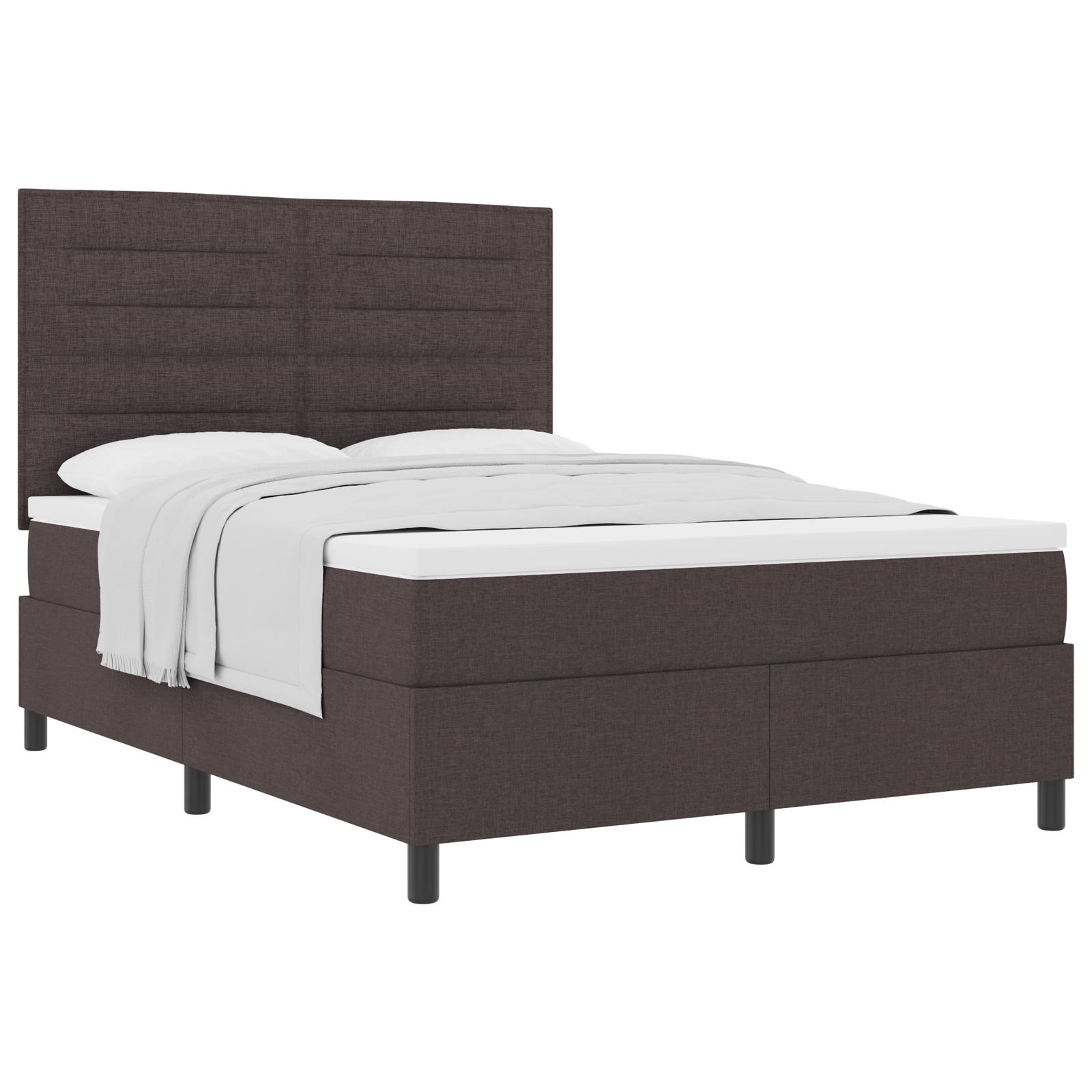 Thumbnail - vidaXL Boxspringbett mit Matratze Dunkelbraun 140x200 cm Stoff