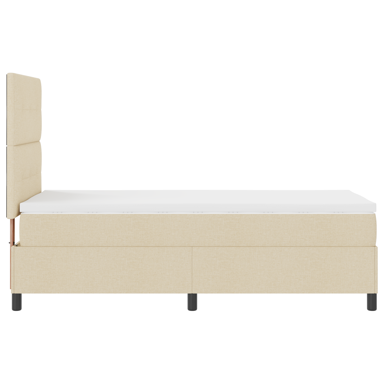 Cream Box Spring Bed with Mattress 80x200 cm Fabric - Image 9