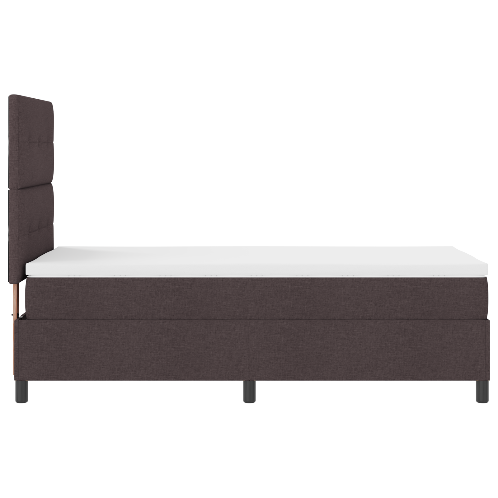 Dėžutės spyruoklių lova su čiužiniu tamsiai ruda 90x200 cm audiniu - Image 9