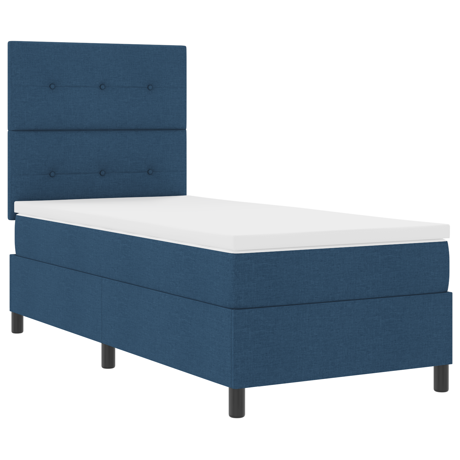 Box Spring lova su čiužiniu mėlyna 90x200 cm audinys - Image 6