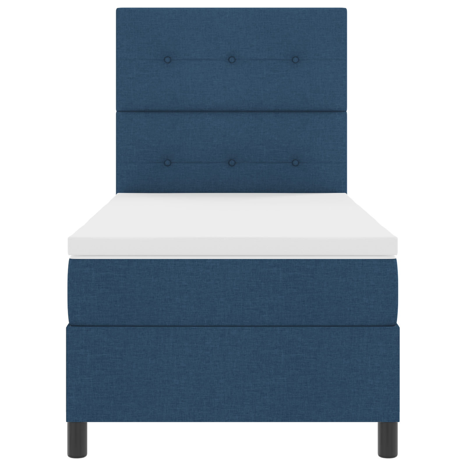 Box Spring lova su čiužiniu mėlyna 90x200 cm audinys - Image 8
