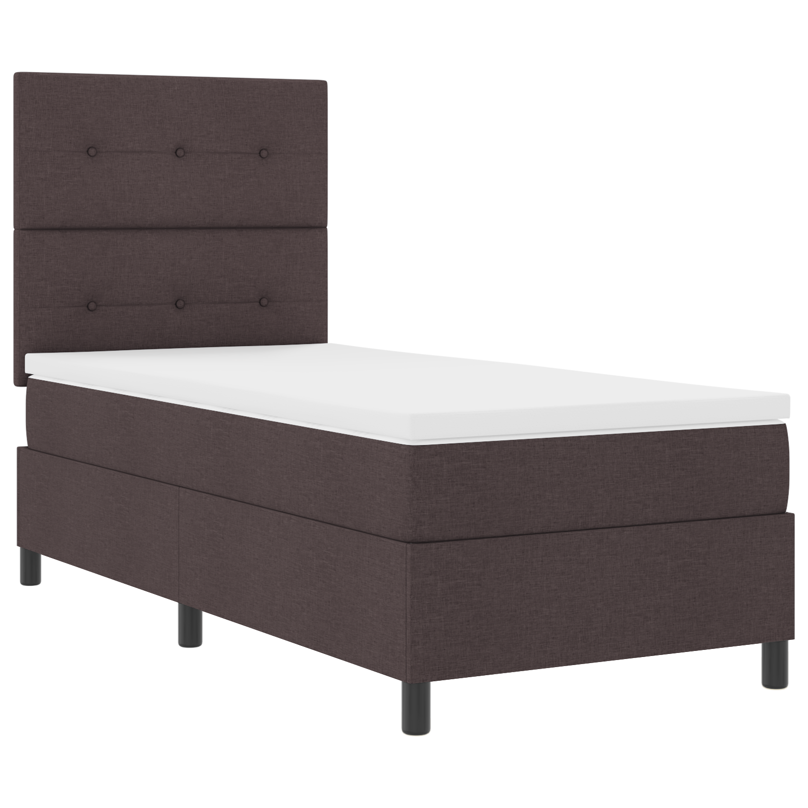Gultas su pavasariniu pagrindu ir čiužiniu Tamsiai ruda 100x200 cm Audinys - Image 6