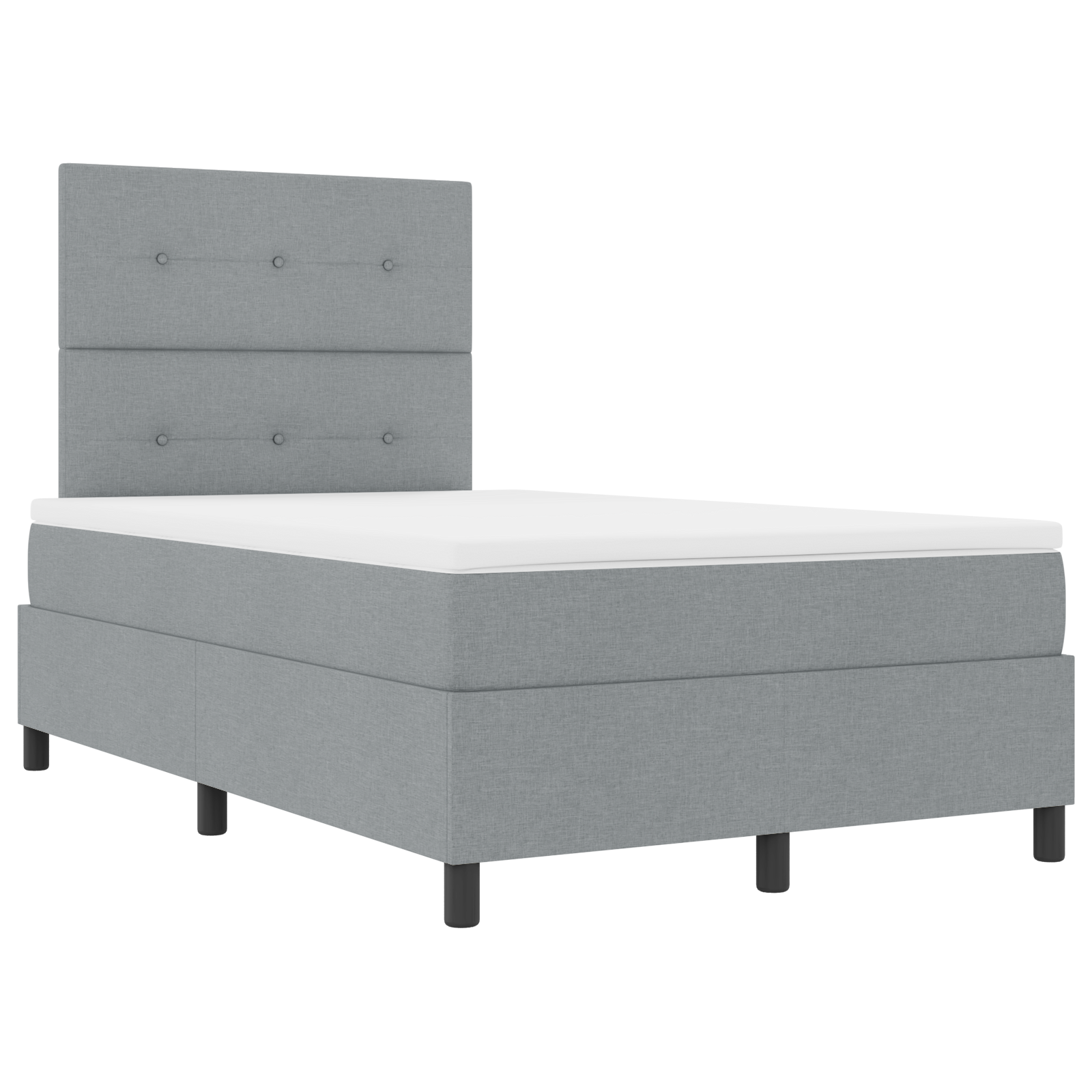 Box Spring lova su čiužiniu Šviesiai pilka 120x200 cm Audinys - Image 6
