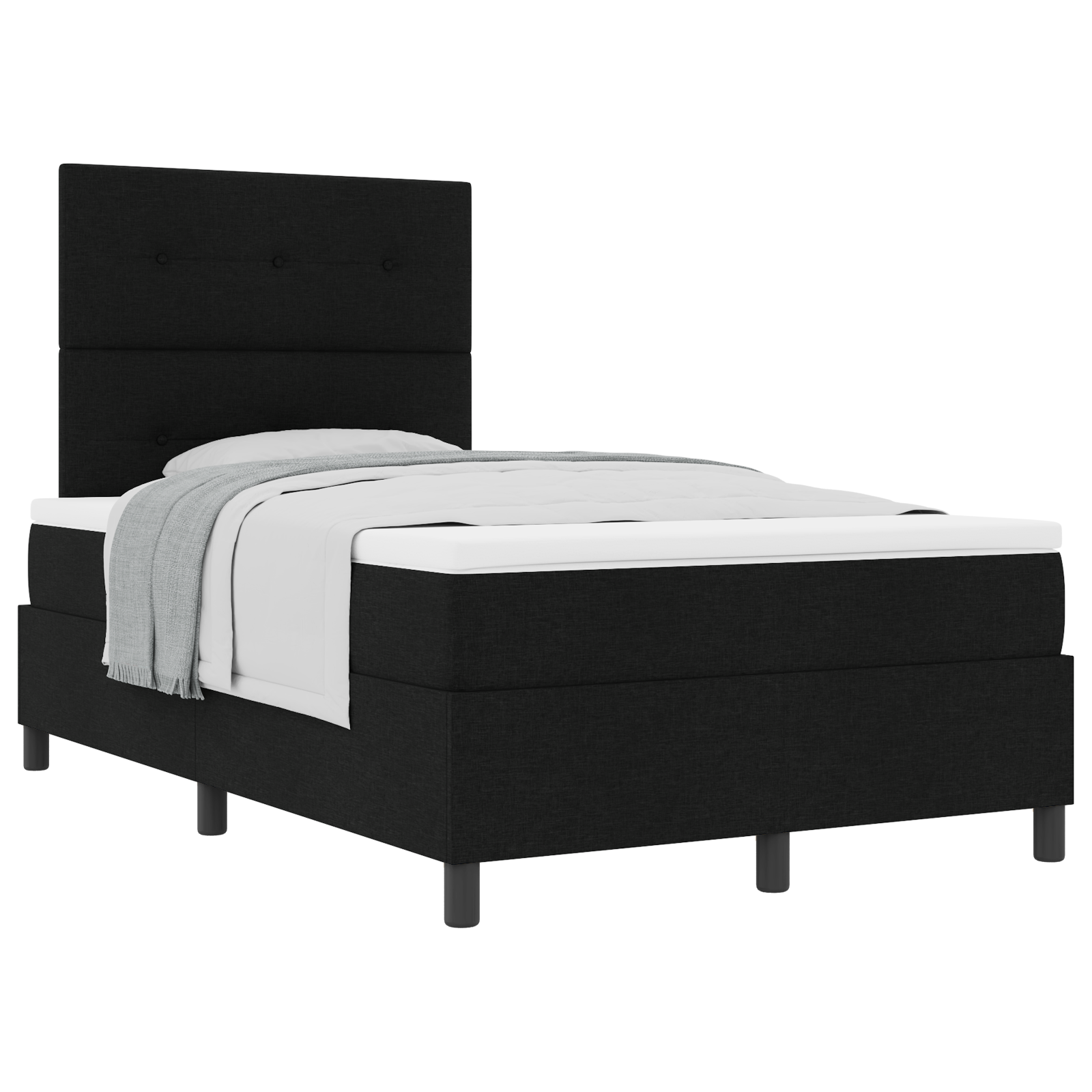 Thumbnail - vidaXL Boxspringbett mit Matratze Schwarz 120x200 cm Stoff
