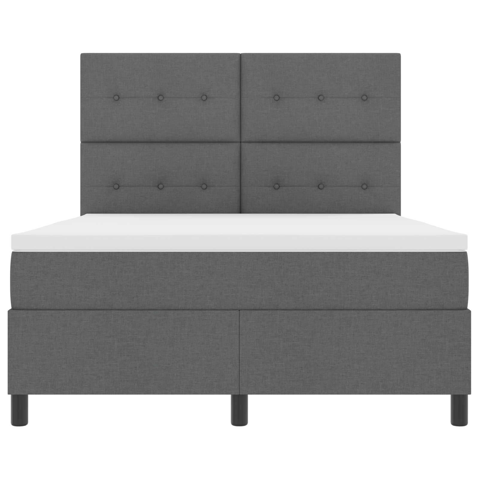 dėžės spyruoklinė lova su čiužiniu, tamsiai pilka, 140x190 cm, audinys - Image 8