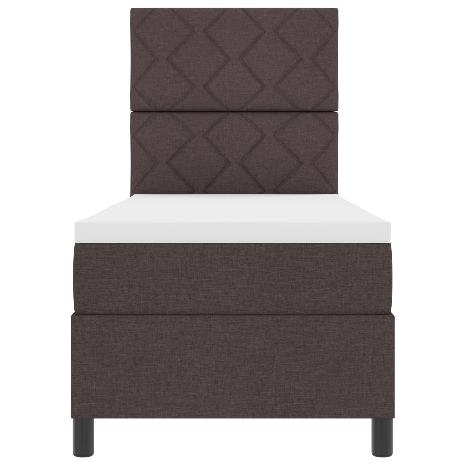 Bokštinė lova su čiužiniu tamsiai ruda 80x200 cm audinys - Image 8