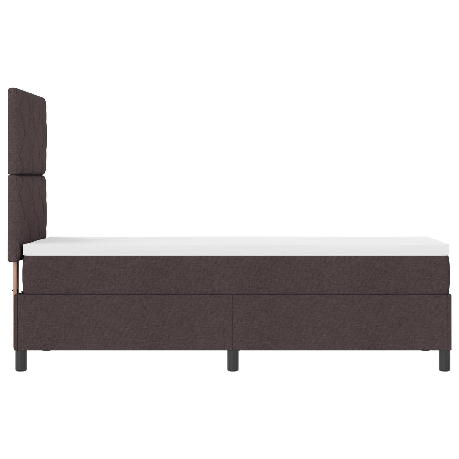 Bokštinė lova su čiužiniu tamsiai ruda 80x200 cm audinys - Image 9