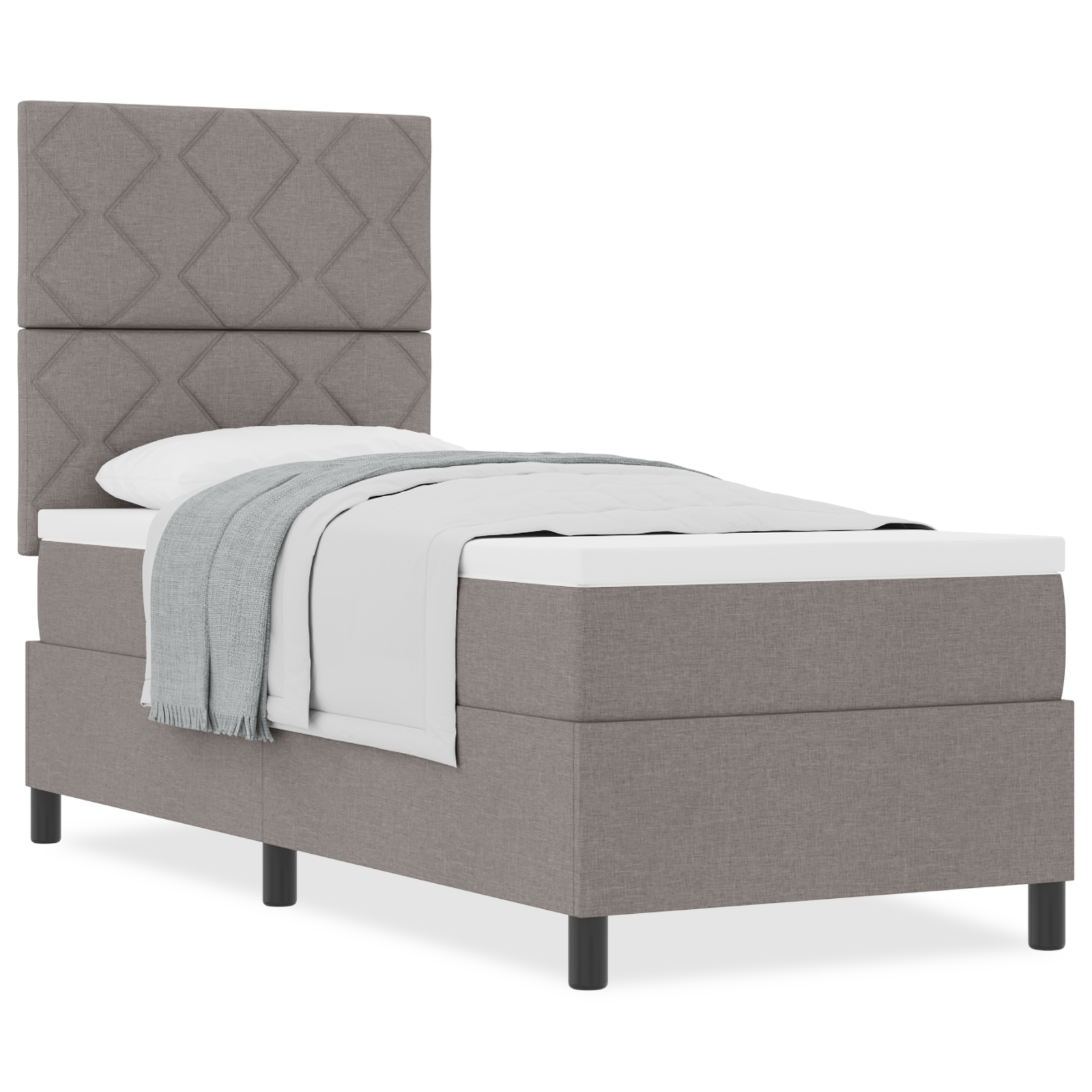 Box Spring Bed with Mattress Taupe 80x200 cm Fabric - Image 4