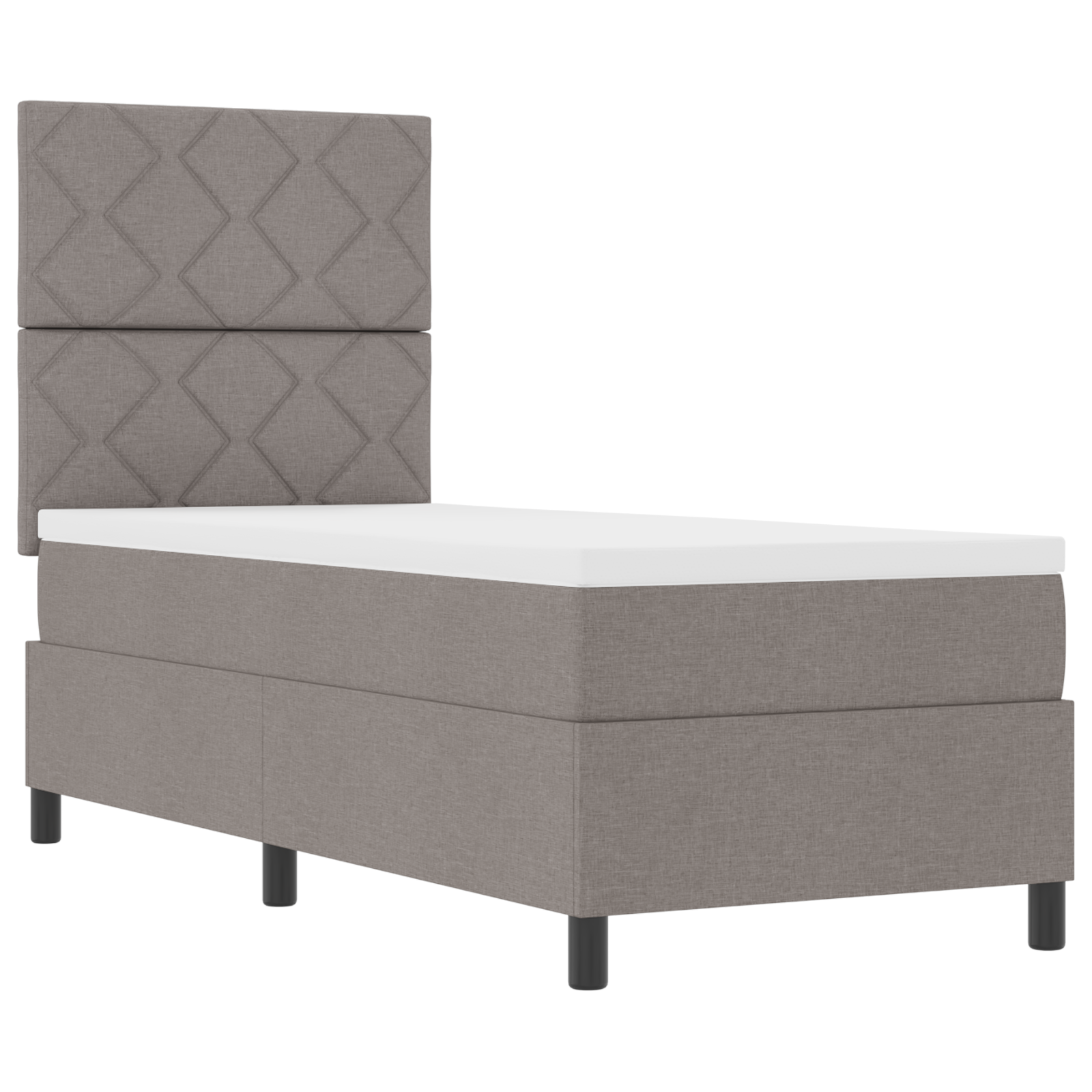 Box Spring Bed with Mattress Taupe 80x200 cm Fabric - Image 6