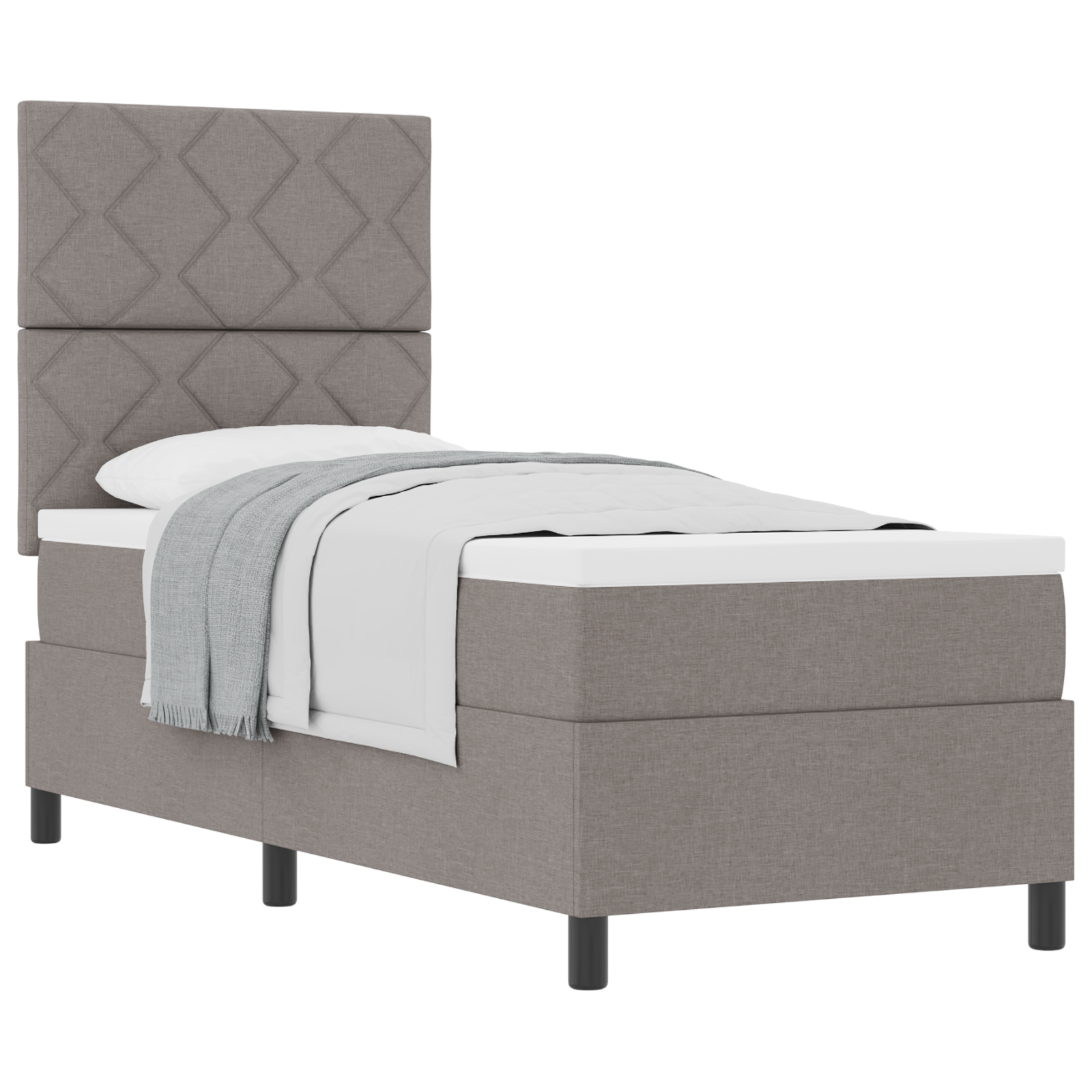 Box Spring Bed with Mattress Taupe 80x200 cm Fabric - Image 2