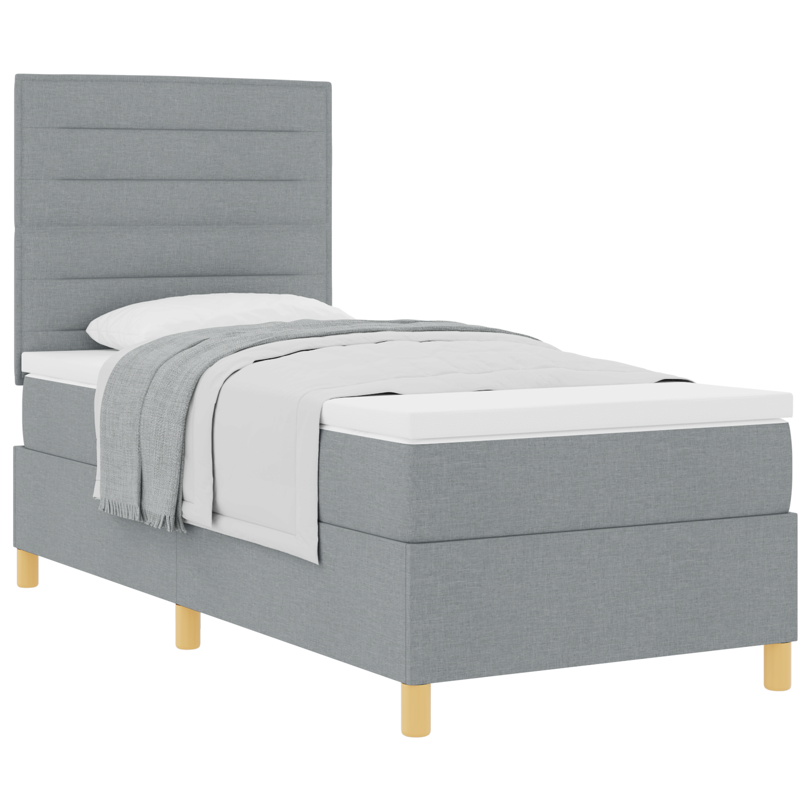 Thumbnail - vidaXL Boxspringbett mit Matratze Hellgrau Stoff