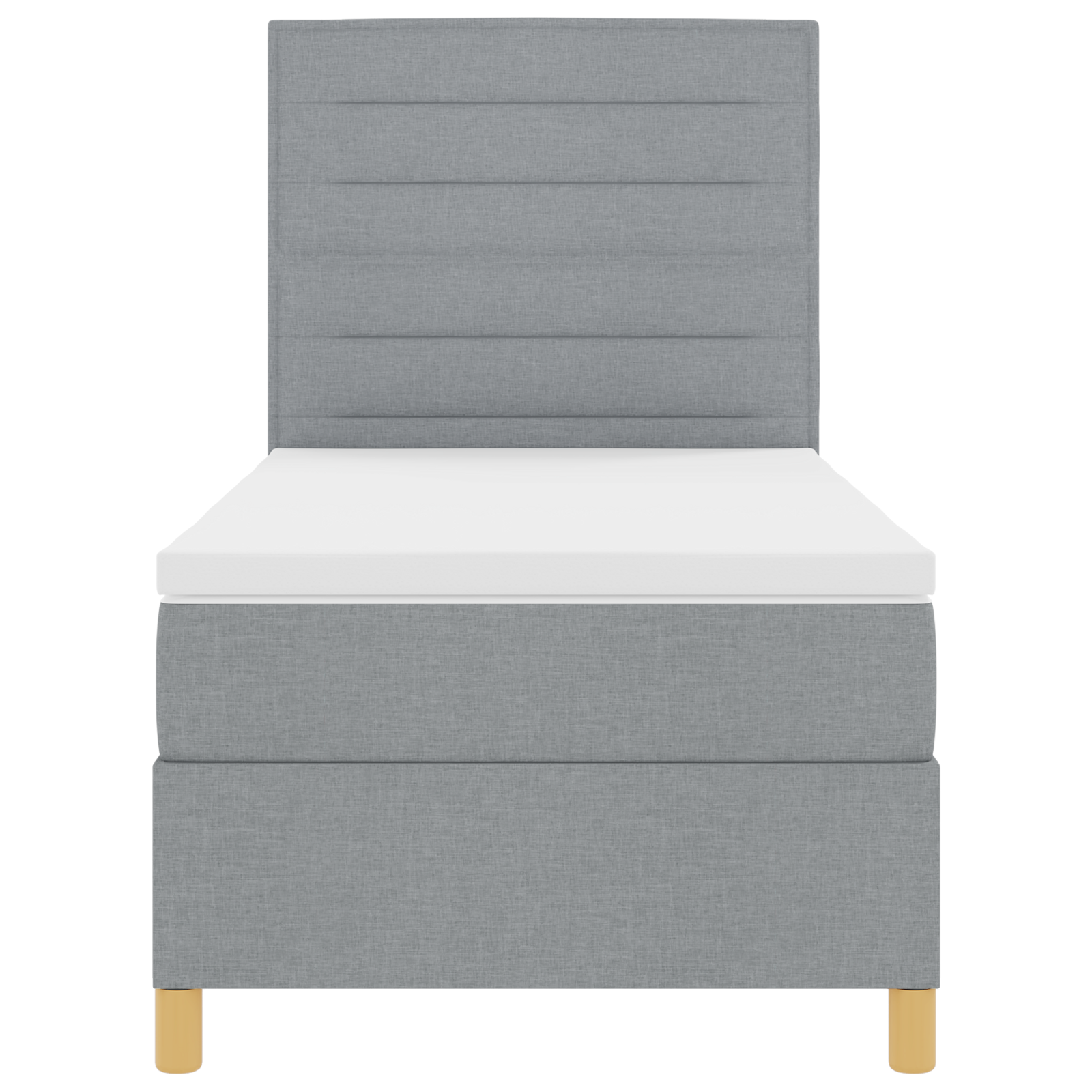 dėžės spyruoklių lova su čiužiniu šviesiai pilka 100x200 cm audinys - Image 8